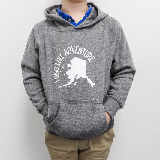 Toddler and Kid’s Long Live Adventure Hoodie | Grey