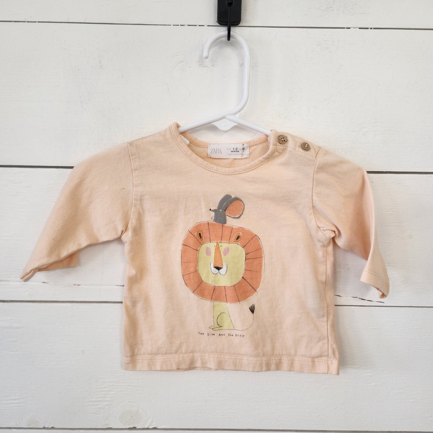 Size 1-2m | Zara Long Sleeve Shirt - Lion and Beast