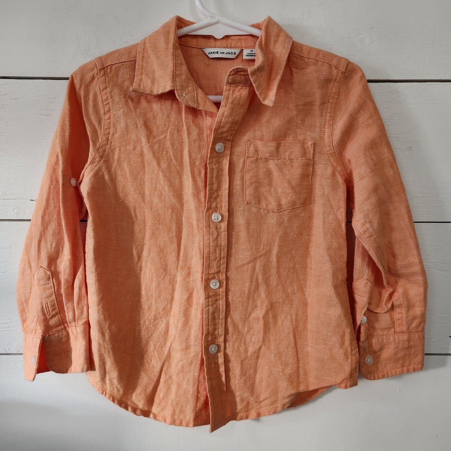 Size 2t | Janie and Jack Orange Button Down Shirt