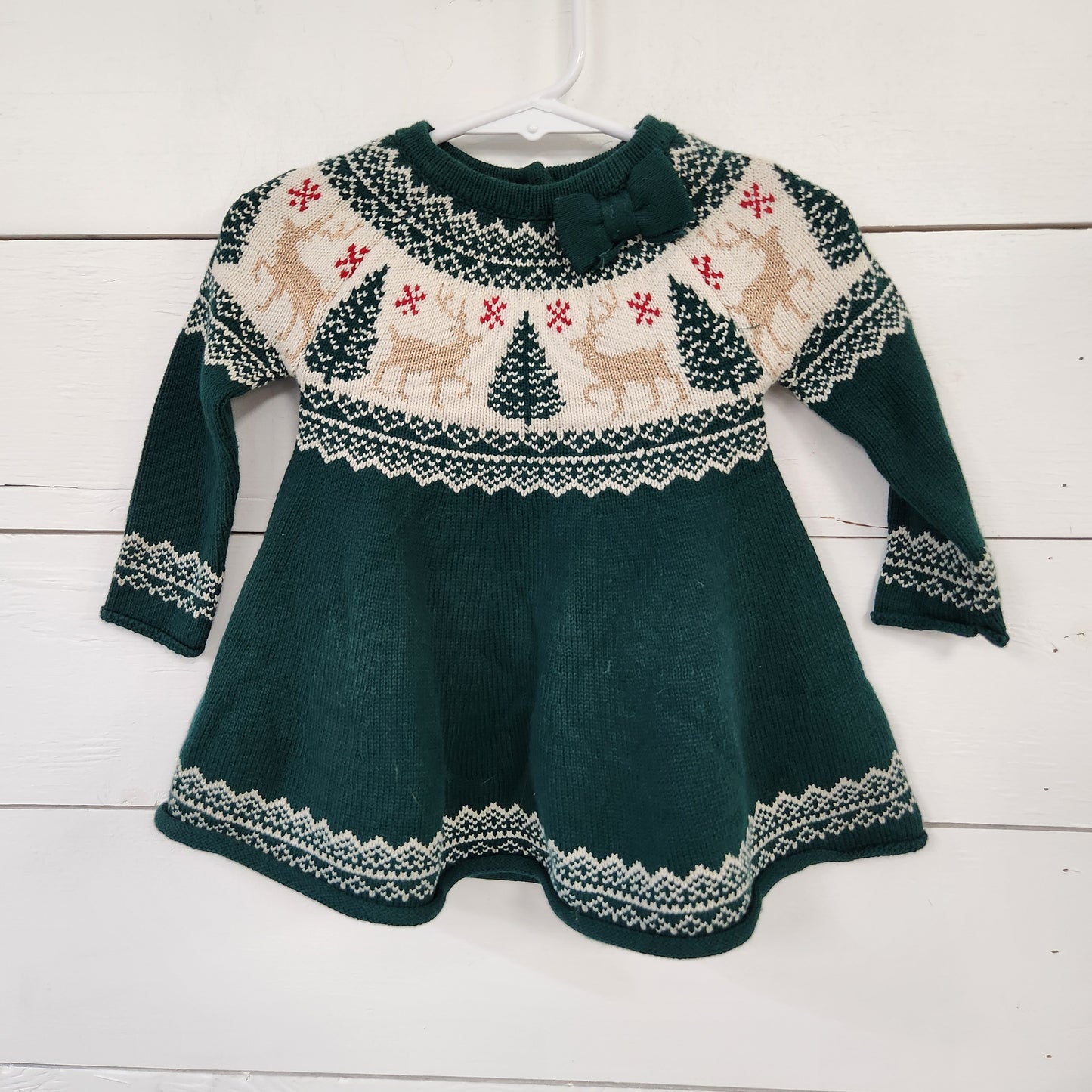 Size 6-9m | Tahari Green Christmas Dress