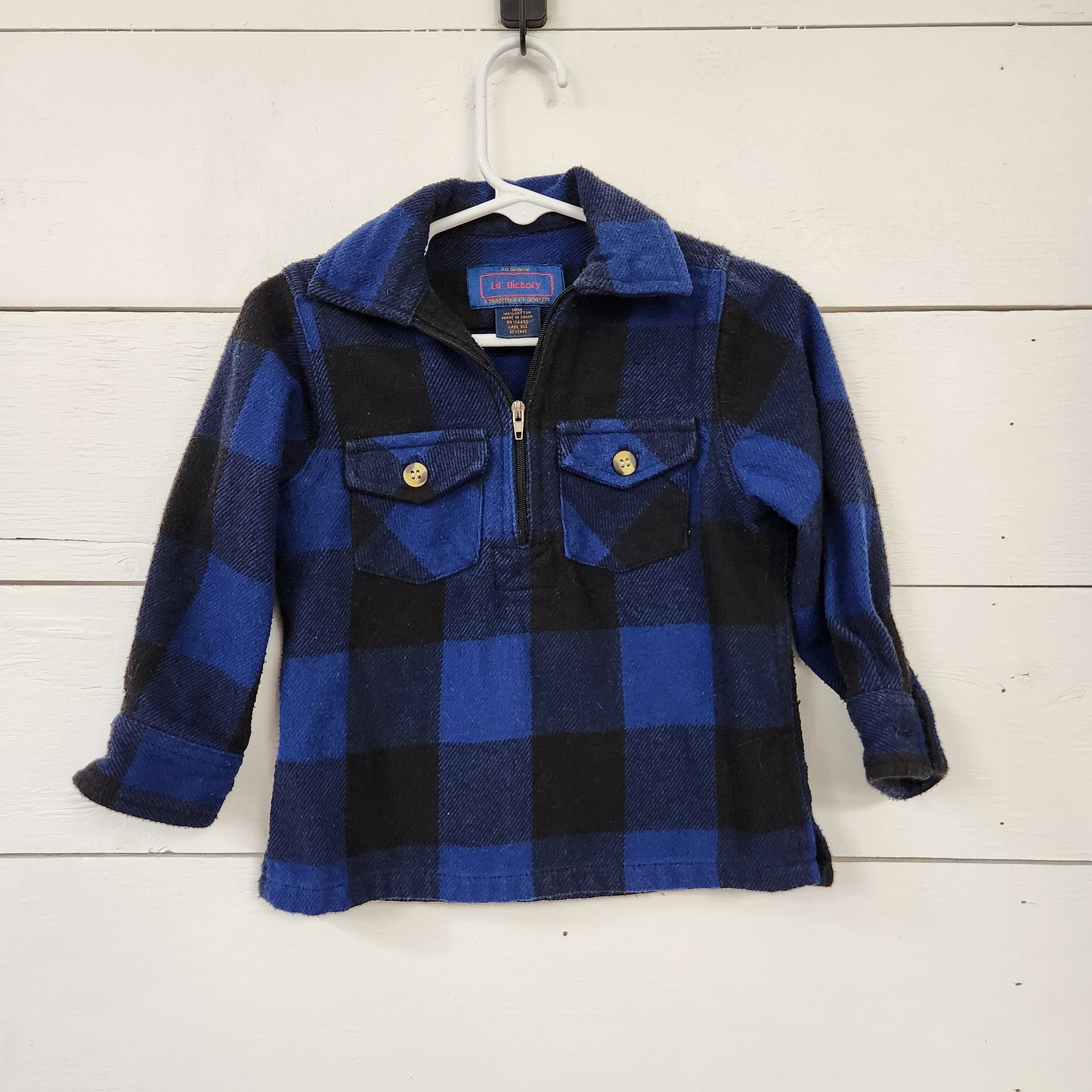 Size 18m | Lil' Hickory 1/4 Zip Flannel