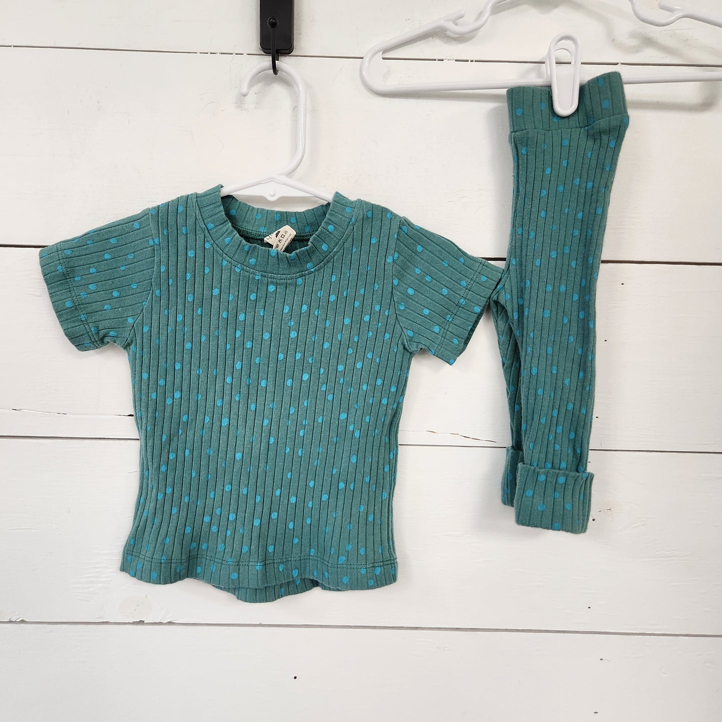 Size 6-12m | Kate Quinn Green & Blue Polka Dot Set