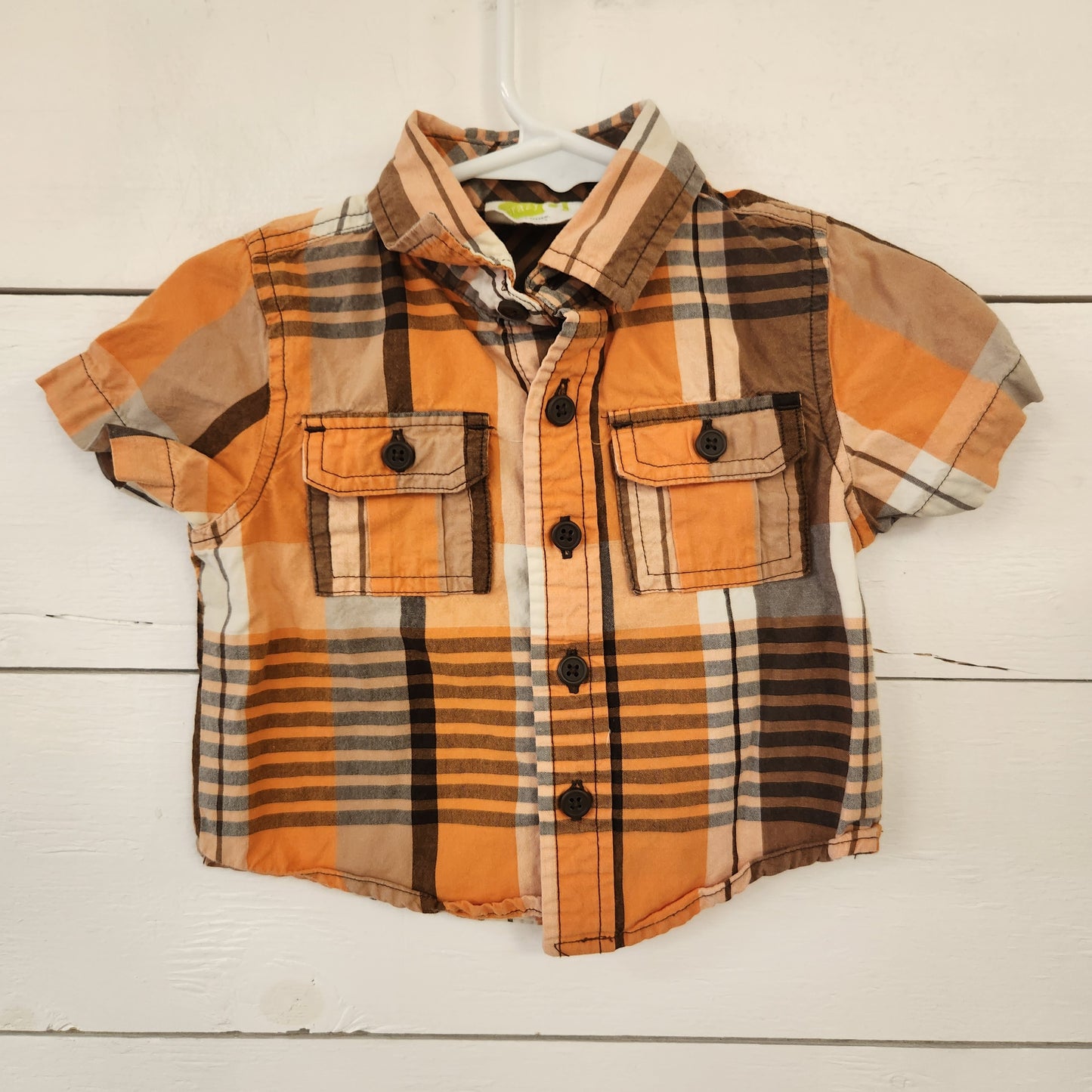 Size 3-6m | Crazy 8 Orange Plaid Shirt