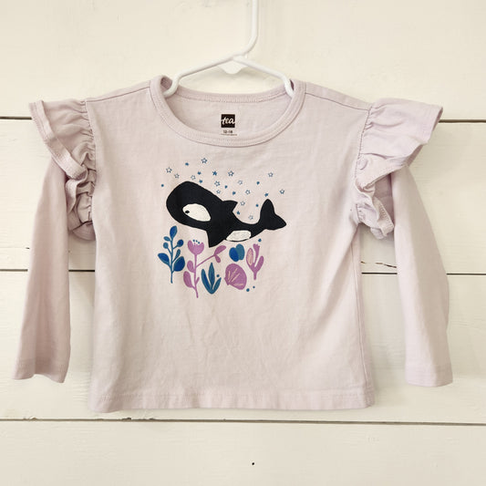 Size 12-18m | Tea Whale Ruffle Sleeve Shirt