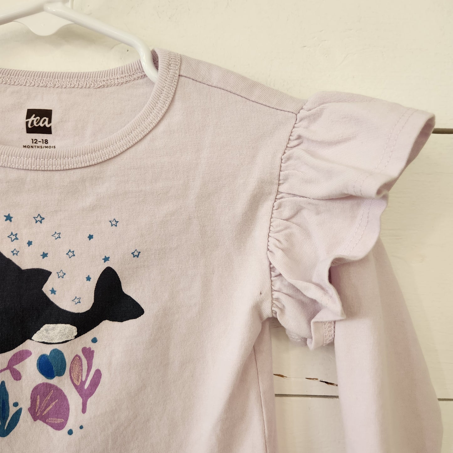 Size 12-18m | Tea Whale Ruffle Sleeve Shirt