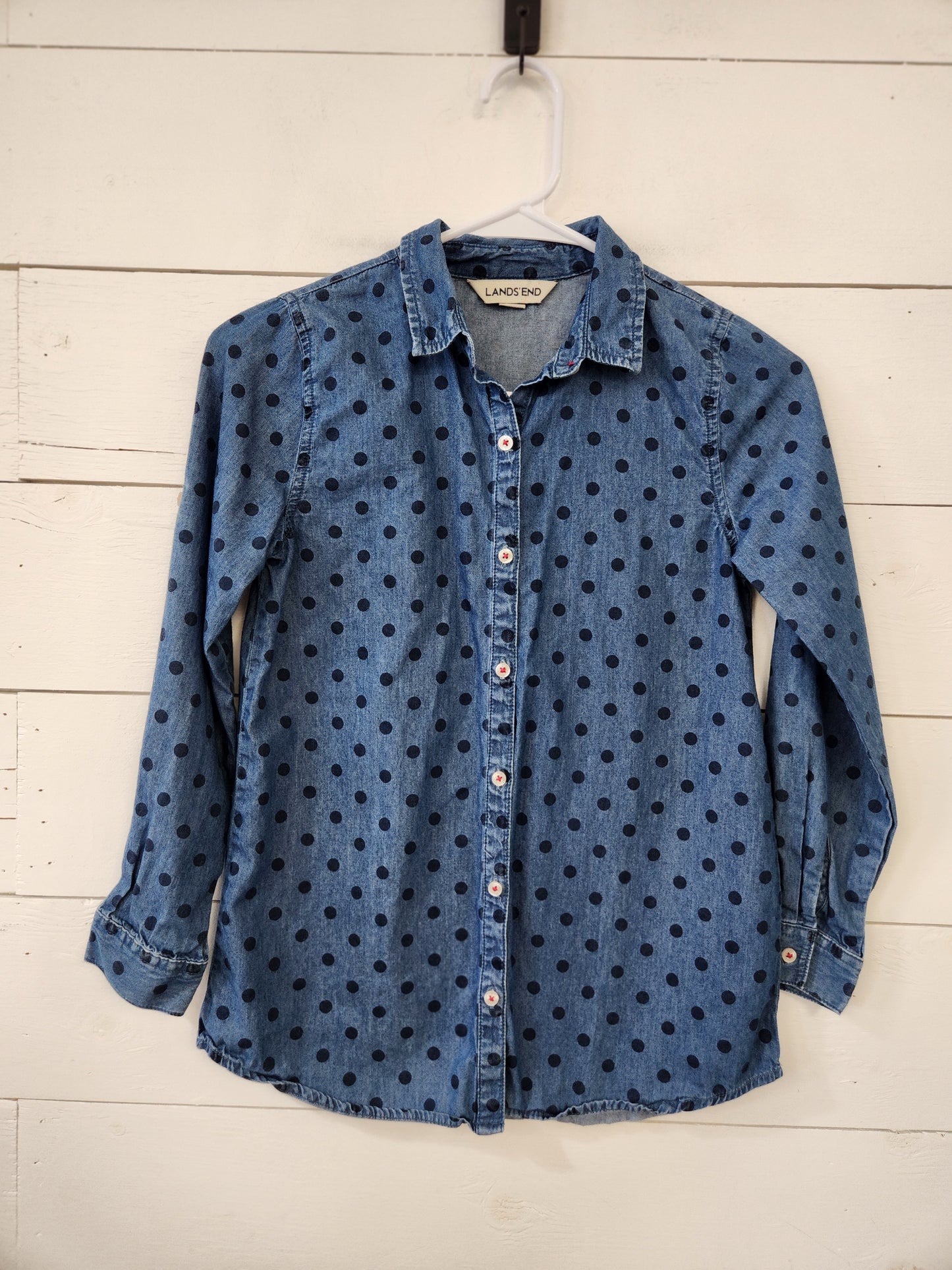 Size 10 | Land's End Polka-Dot Button Down