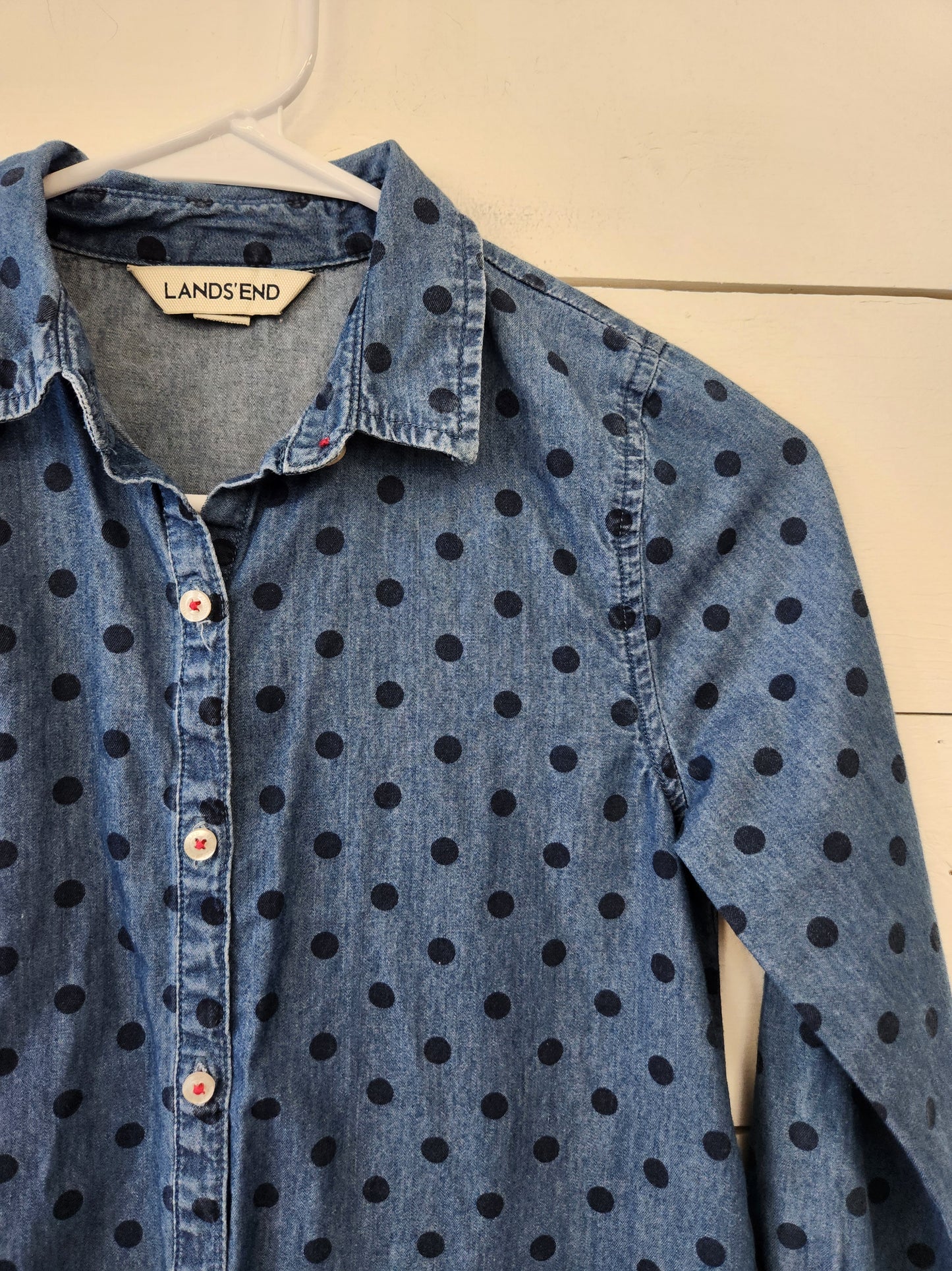 Size 10 | Land's End Polka-Dot Button Down