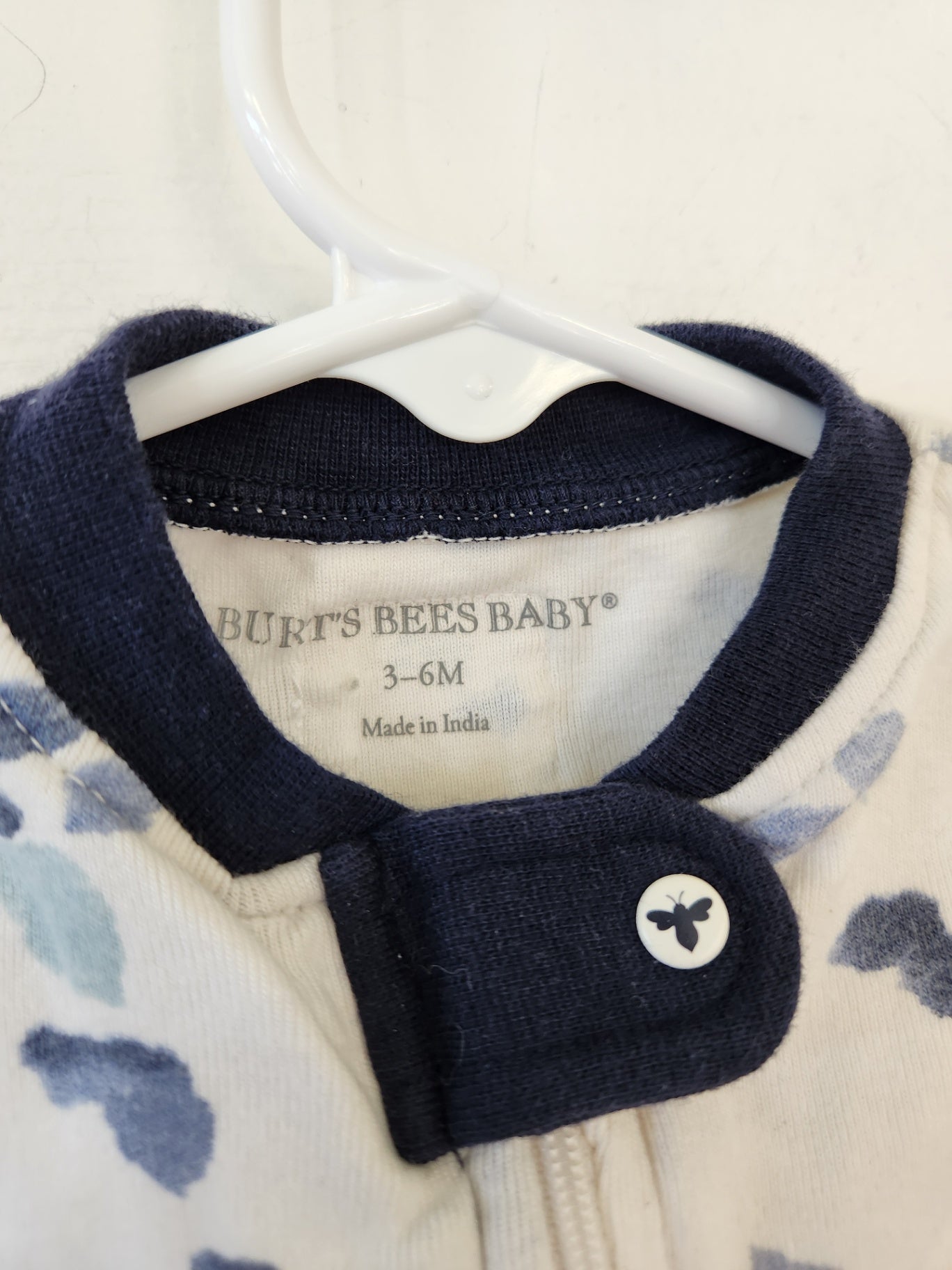 Size 3-6m | Burt's Bees Blue Footie | UBNUU
