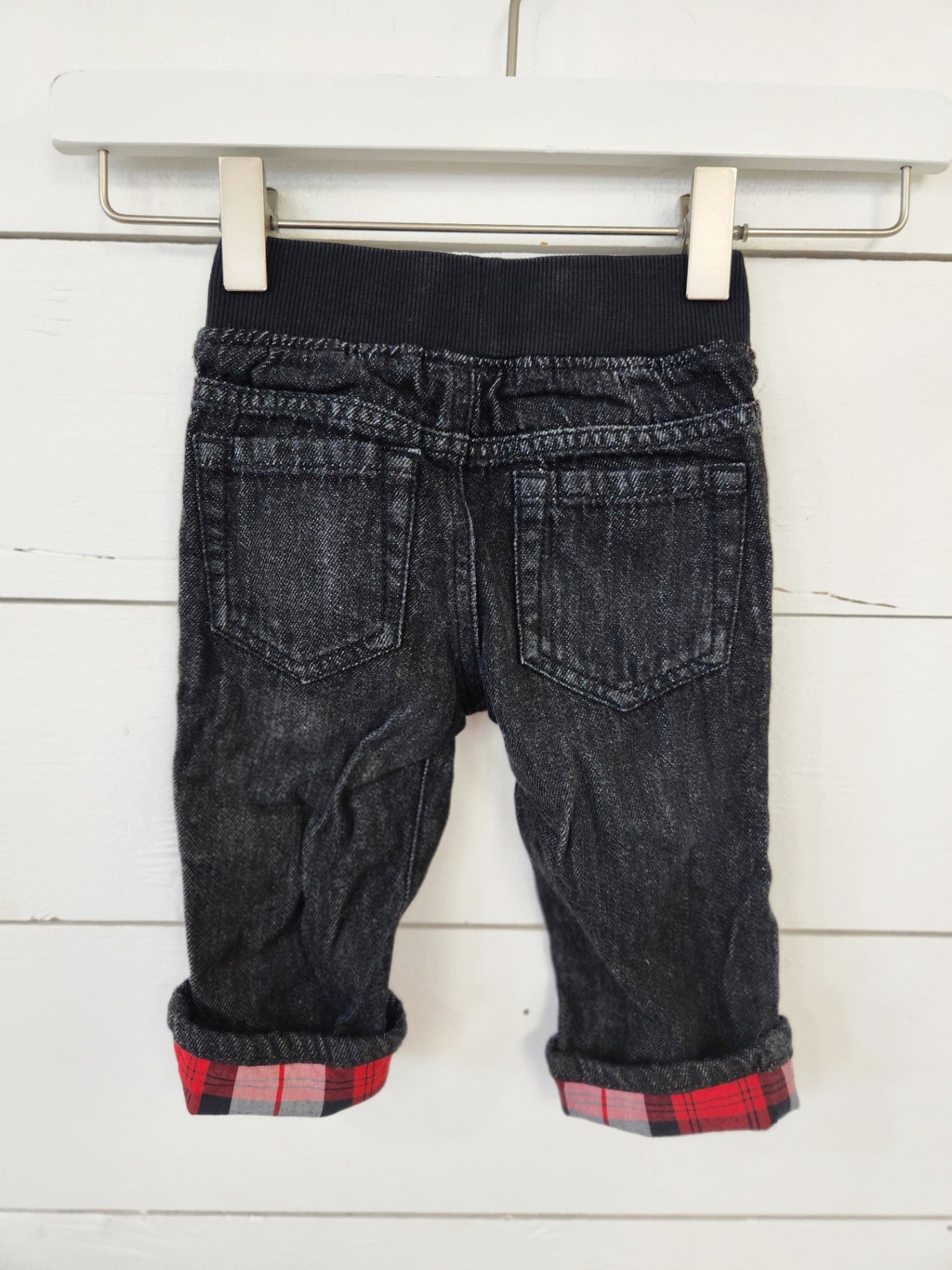 Size 6-12m | GYMBOREE Black Flannel Lined Jeans | UBNUU
