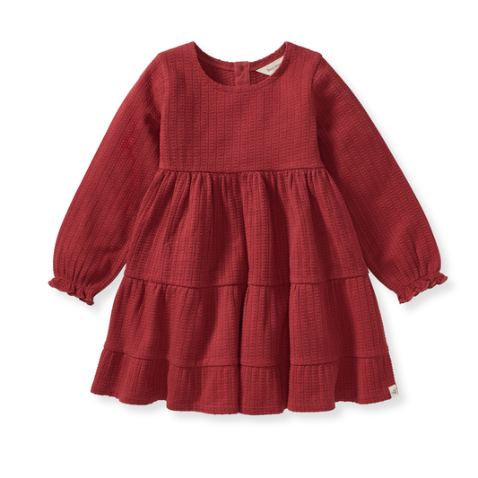 Dotted Rib Organic Cotton Dress by Burt`s Bees | Brick Red