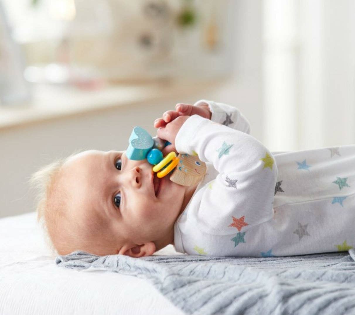 HABA USA - Rattlefish Wooden Baby Grasping Toy