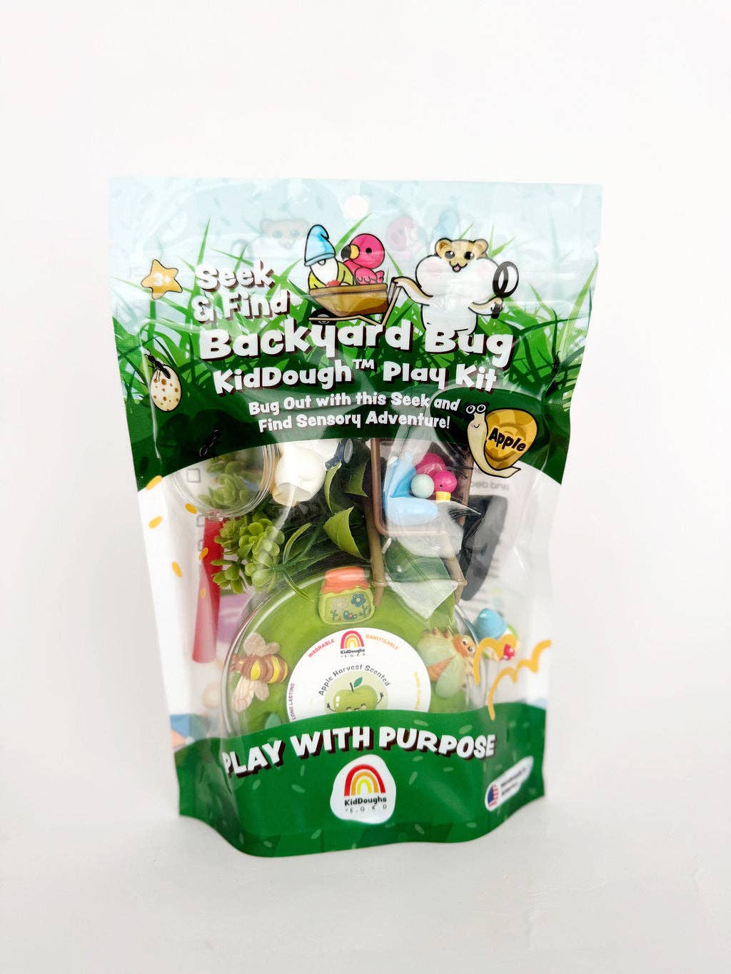 Earth Grown KidDoughs (KidDoughs by EGKD) - Backyard Bug Seek 'n Find KidDough Play Kit