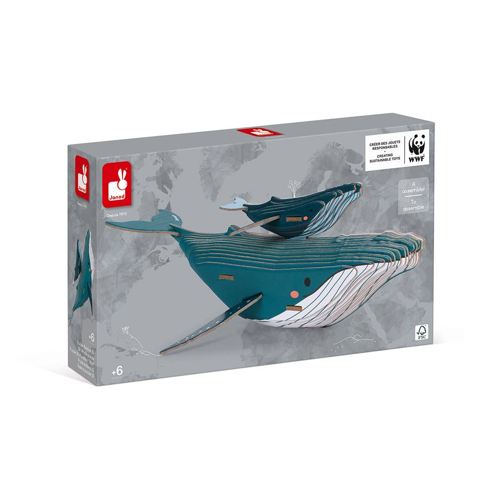 3d Puzzle by Janod | Blue Whale
