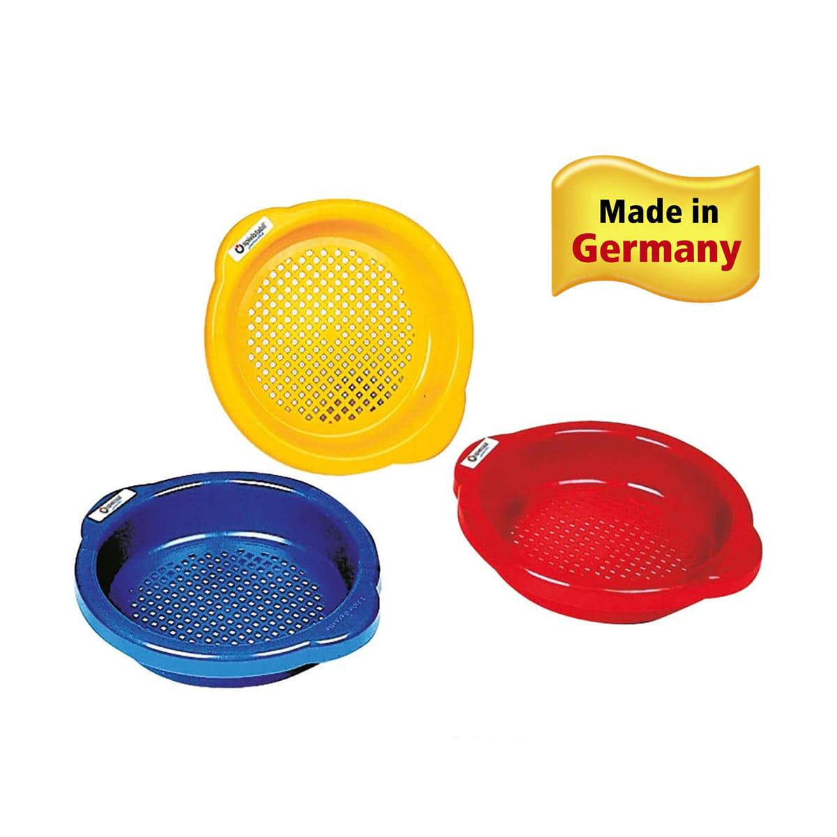 Sand Sieve by HABA USA | Yellow/Blue/Red