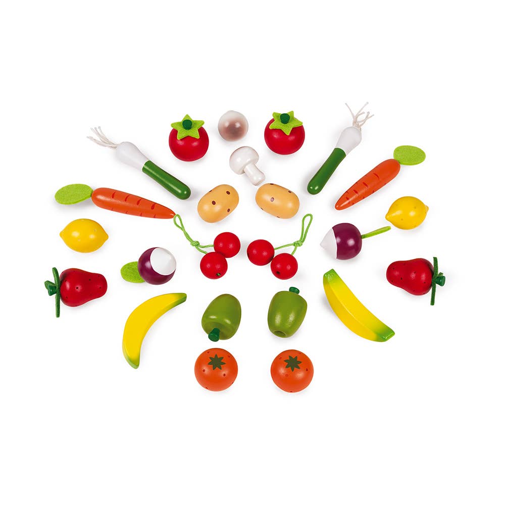 Fruit & Vegetables Basket by Janod | 24 Piece