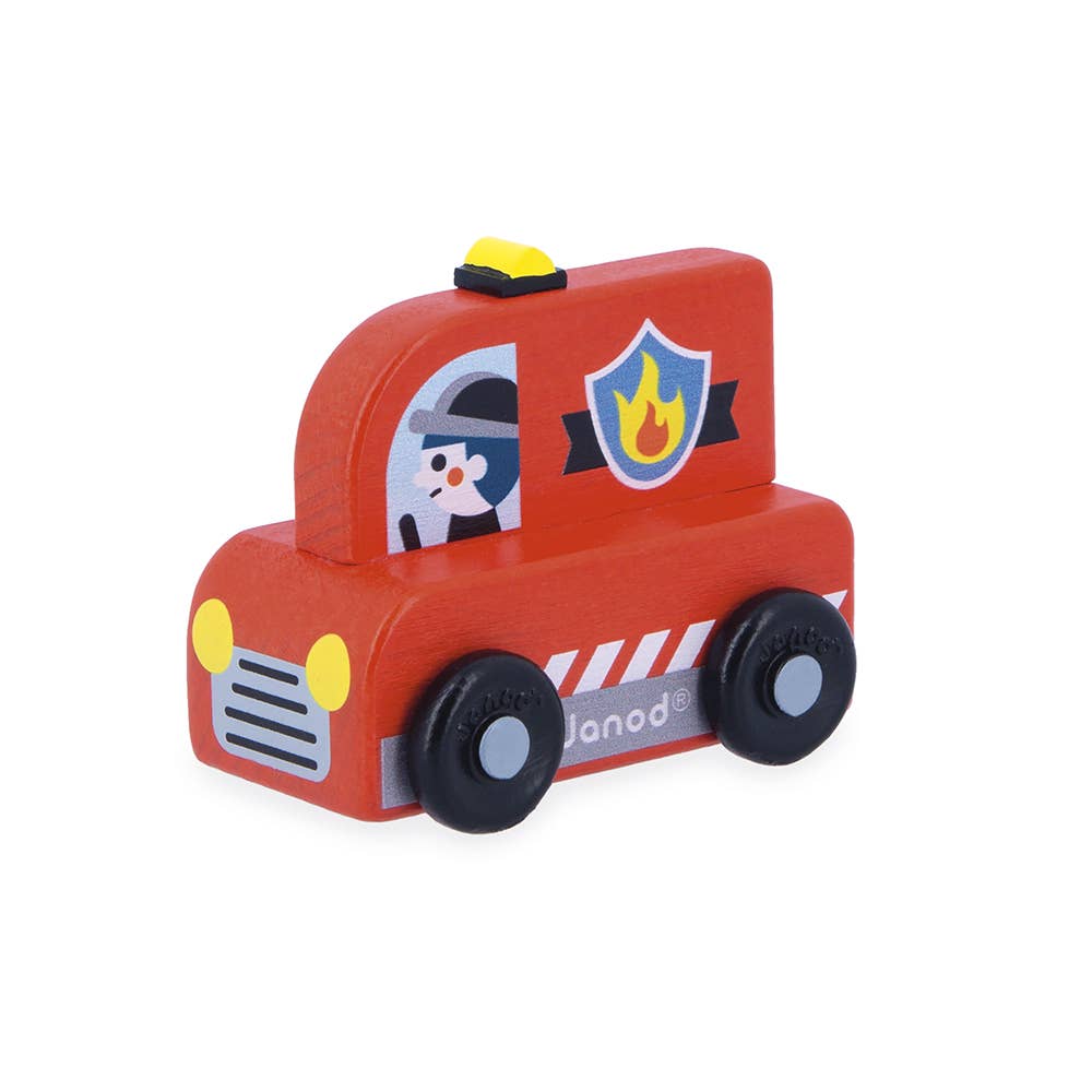 Janod - Crossroads City Fire Truck Display x4
