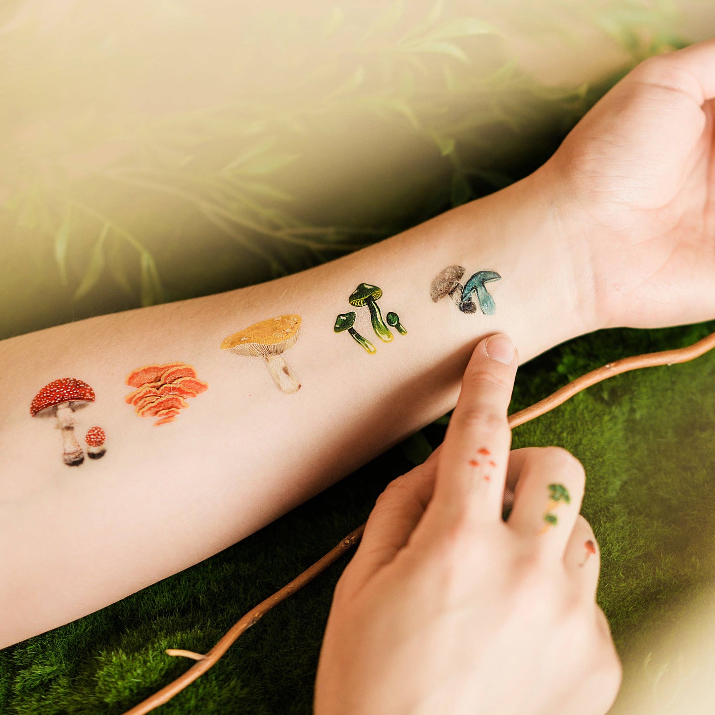Tattly - Colorful Mushrooms Tattoo Sheets