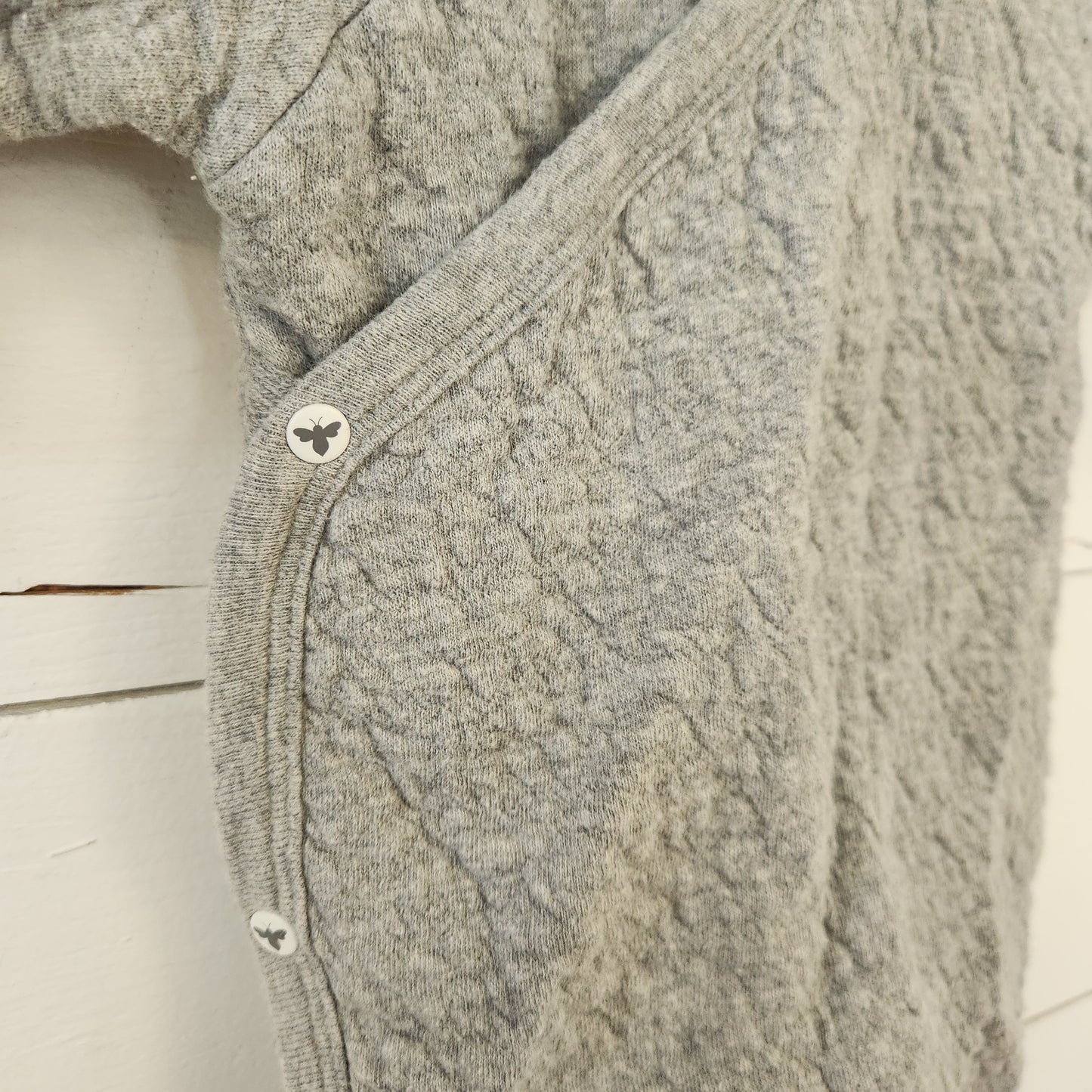 Size 0-3m | Burt's Bees Grey Romper