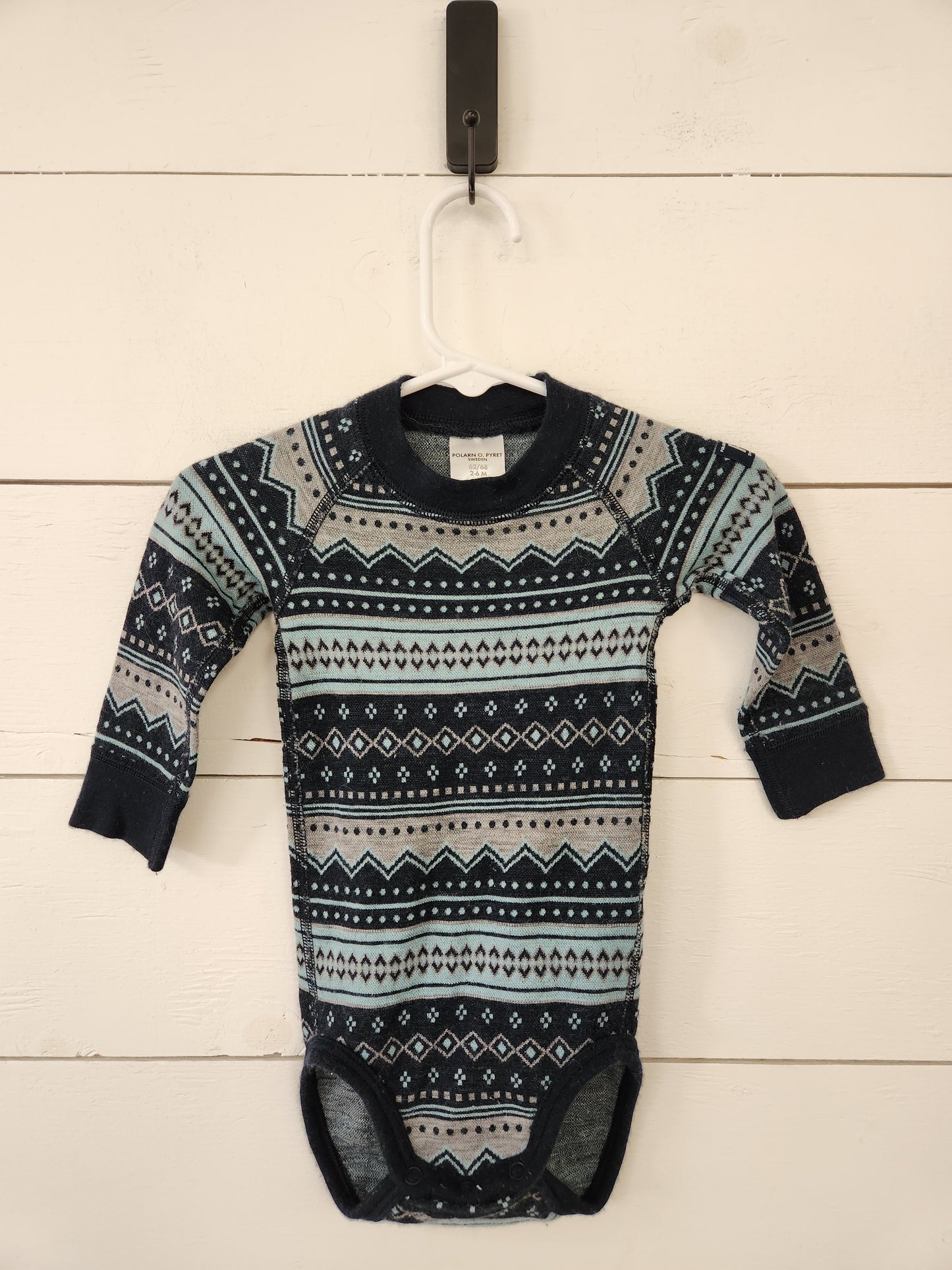 Size 2-6m | Polarn O. Pyret 100% Merino Wool Bodysuit