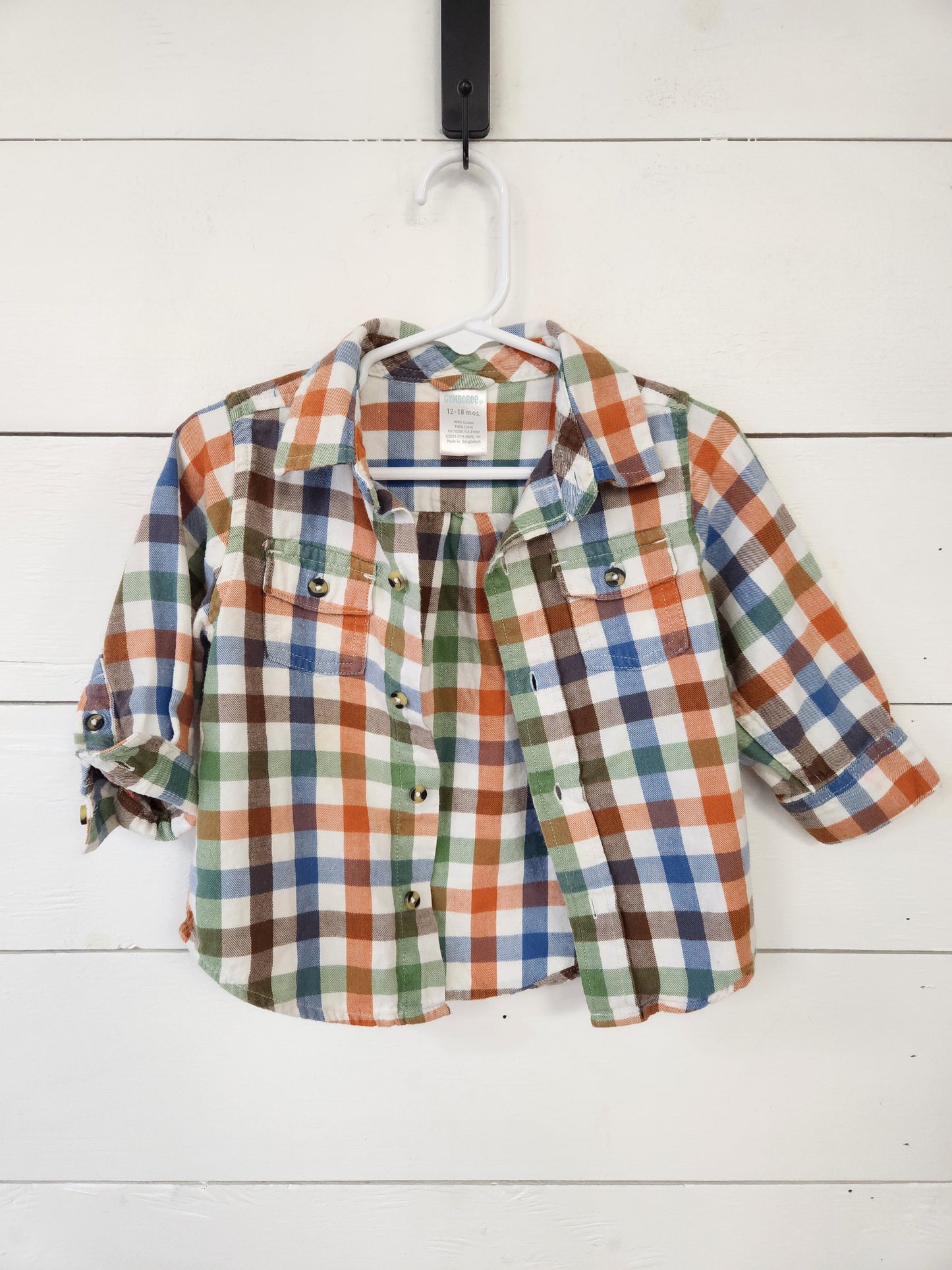 Size 12-18m | Gymboree 3 PC Set (Jeans, Onesie, Plaid)