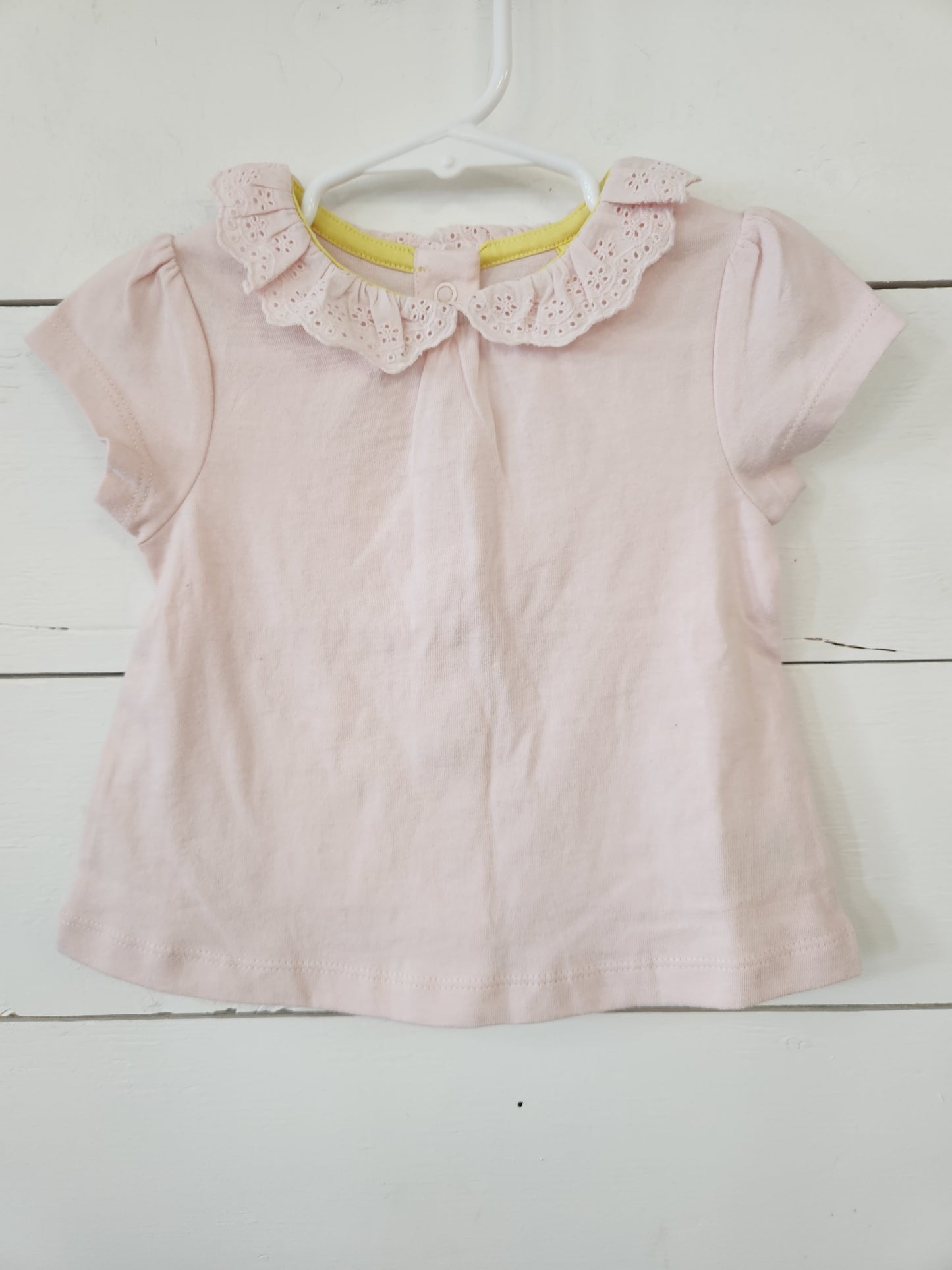 Size 6-12m | Baby Boden Detailed Collared Pink Shirt