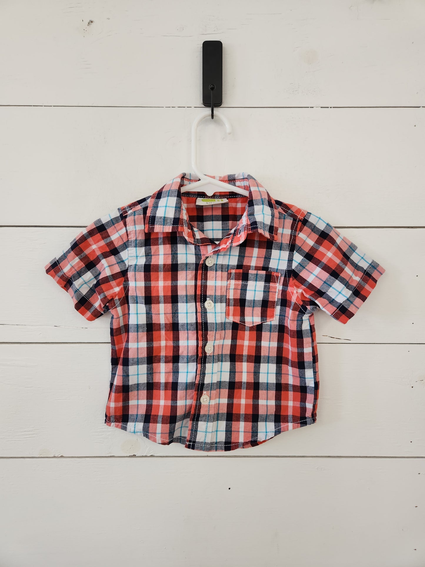 Size 6-12m | Crazy 8 Red Short Sleeve Buttondown