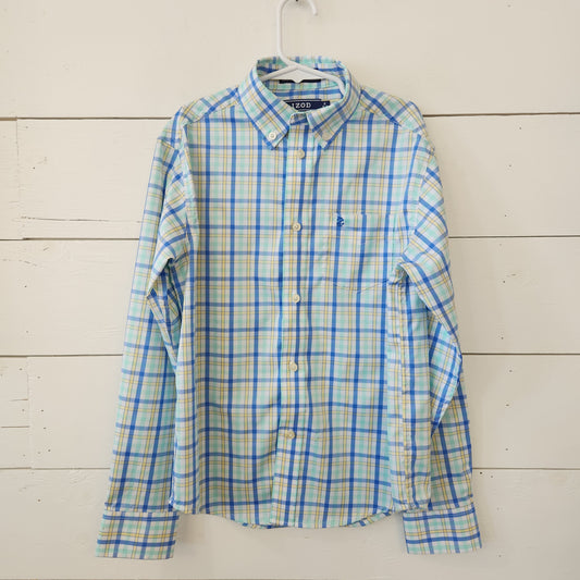Size 10-12 | Izod Blue, Green, and Yellow Button Down