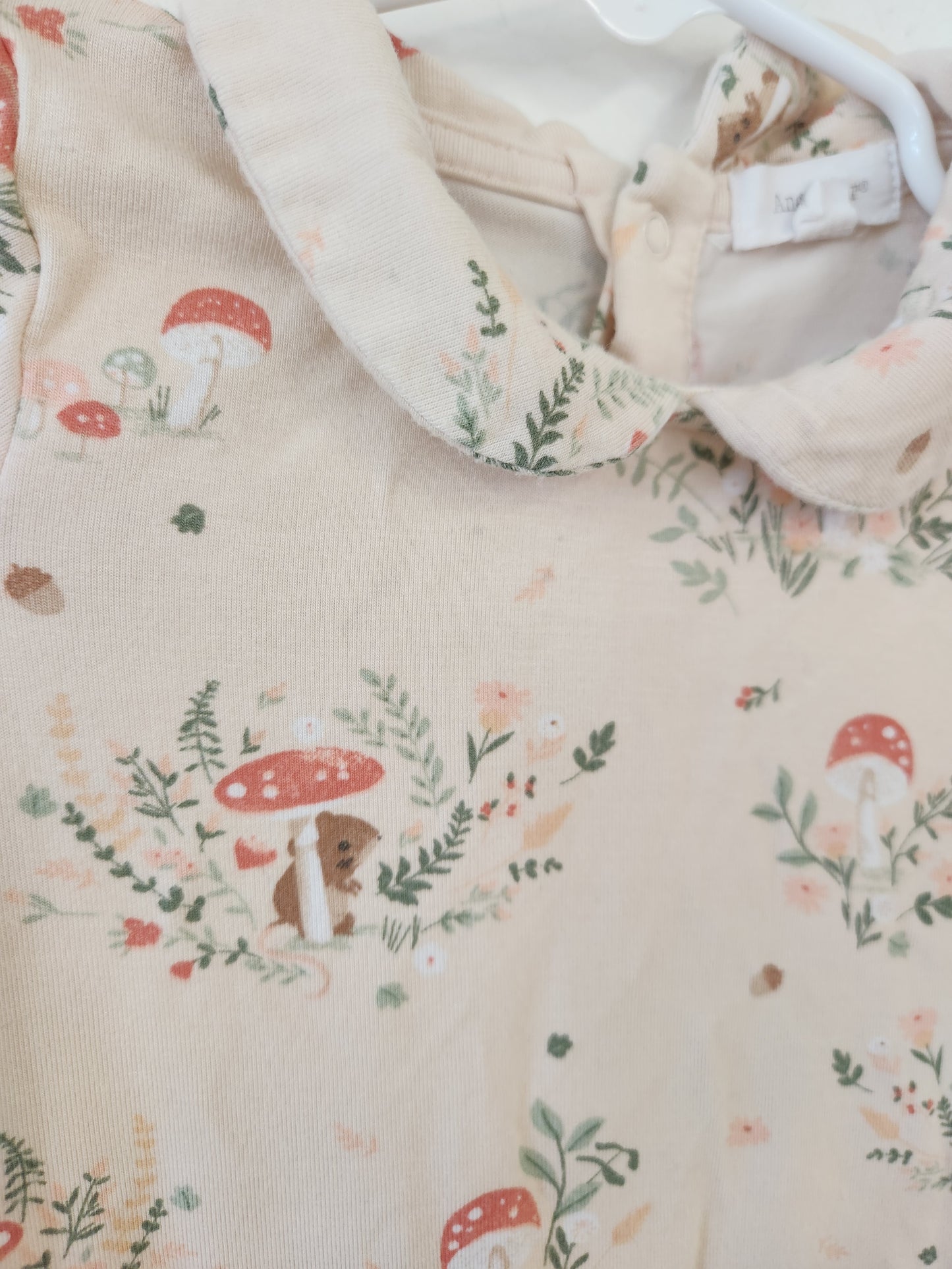 Size 18-24m | Angel Dear Mouse & Mushroom Collared Bodysuit *stain