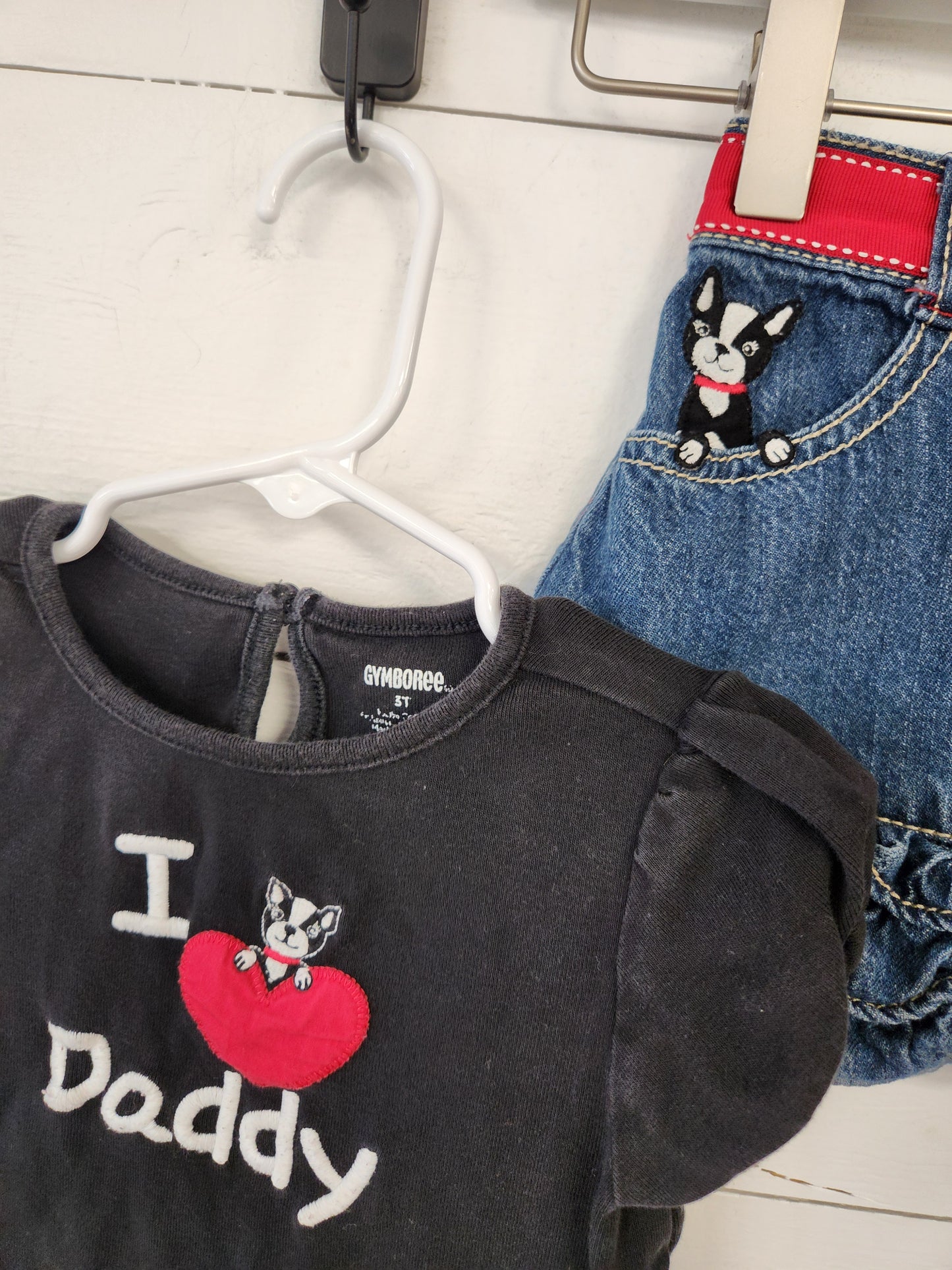 Size 3t | Gymboree I ♡ Daddy Shirt/Jean Skirt Set