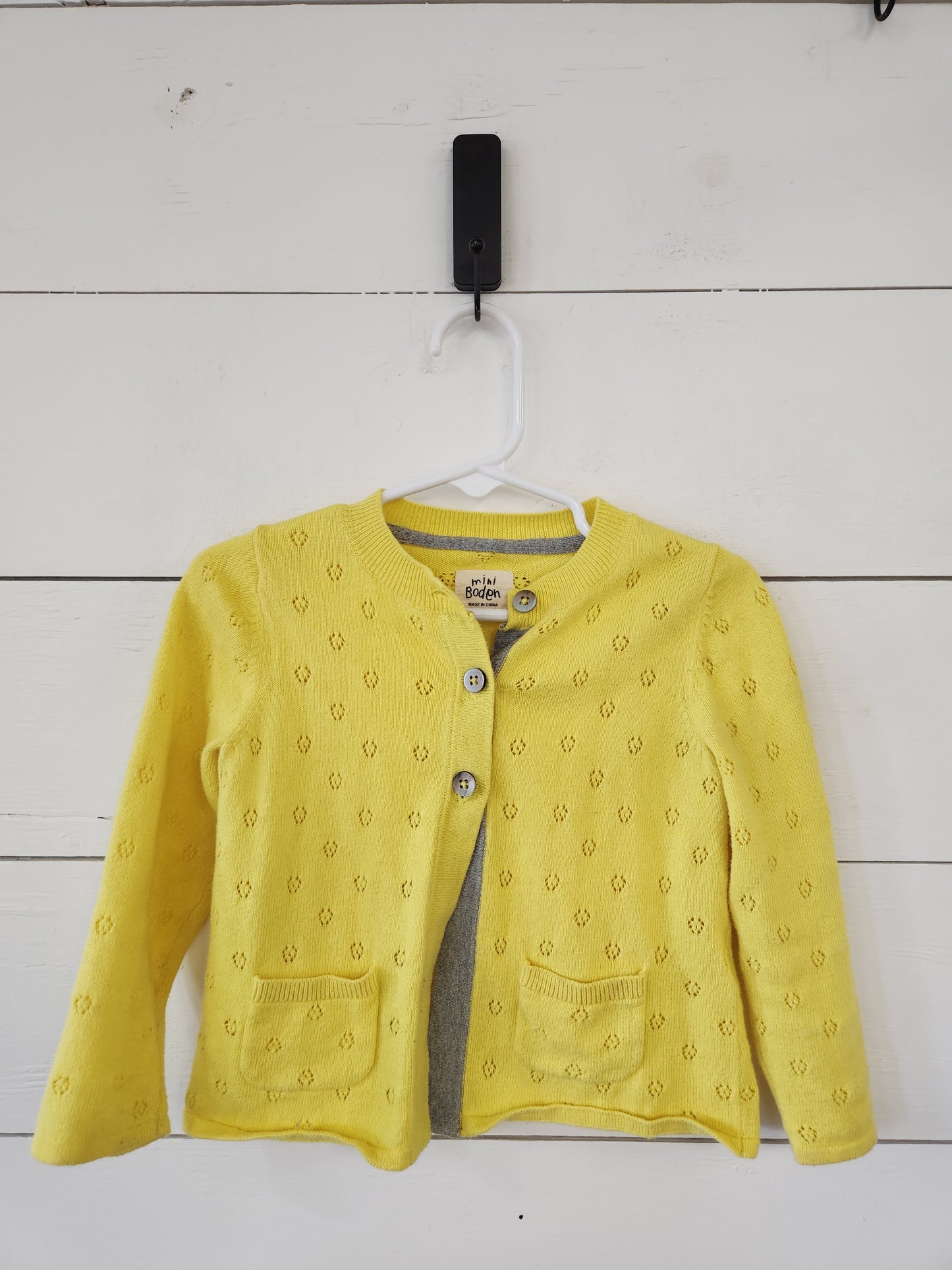 Size 1-2t | Mini Boden Yellow Cardigan *stain