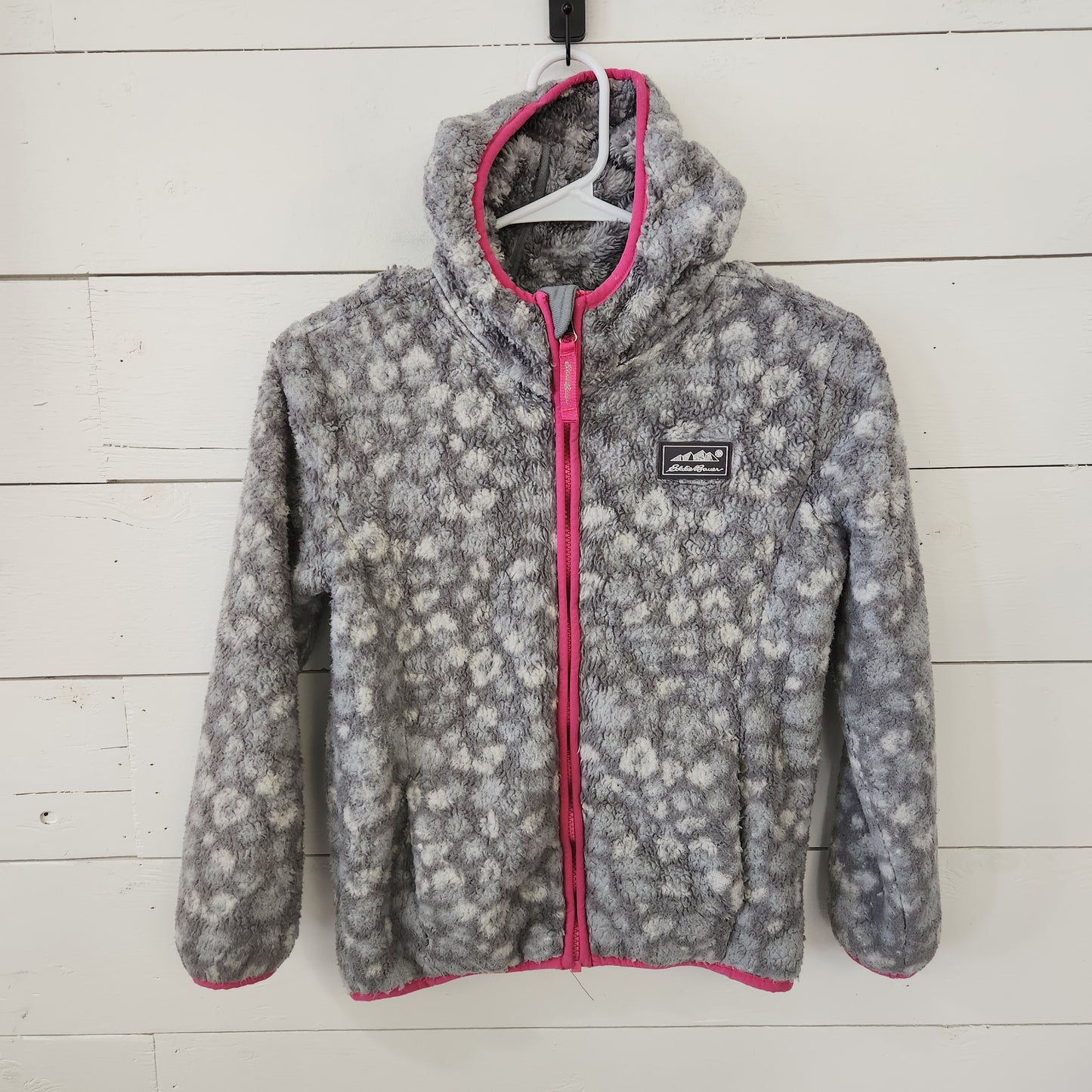 Size 7-8 | Eddie Bauer Grey & Pink Fleece Zip Up *wear