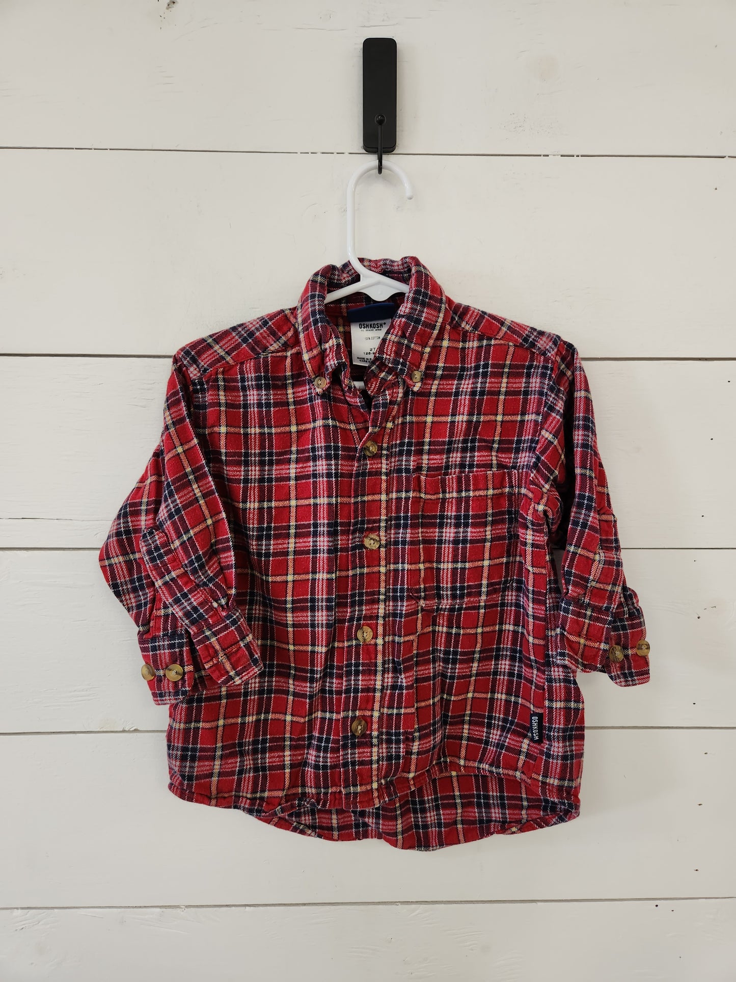 Size 2t | Osh Kosh Red Flannel Buttondown
