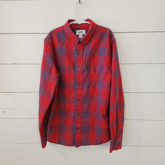 Size M | Sonoma Red and Navy Button Down