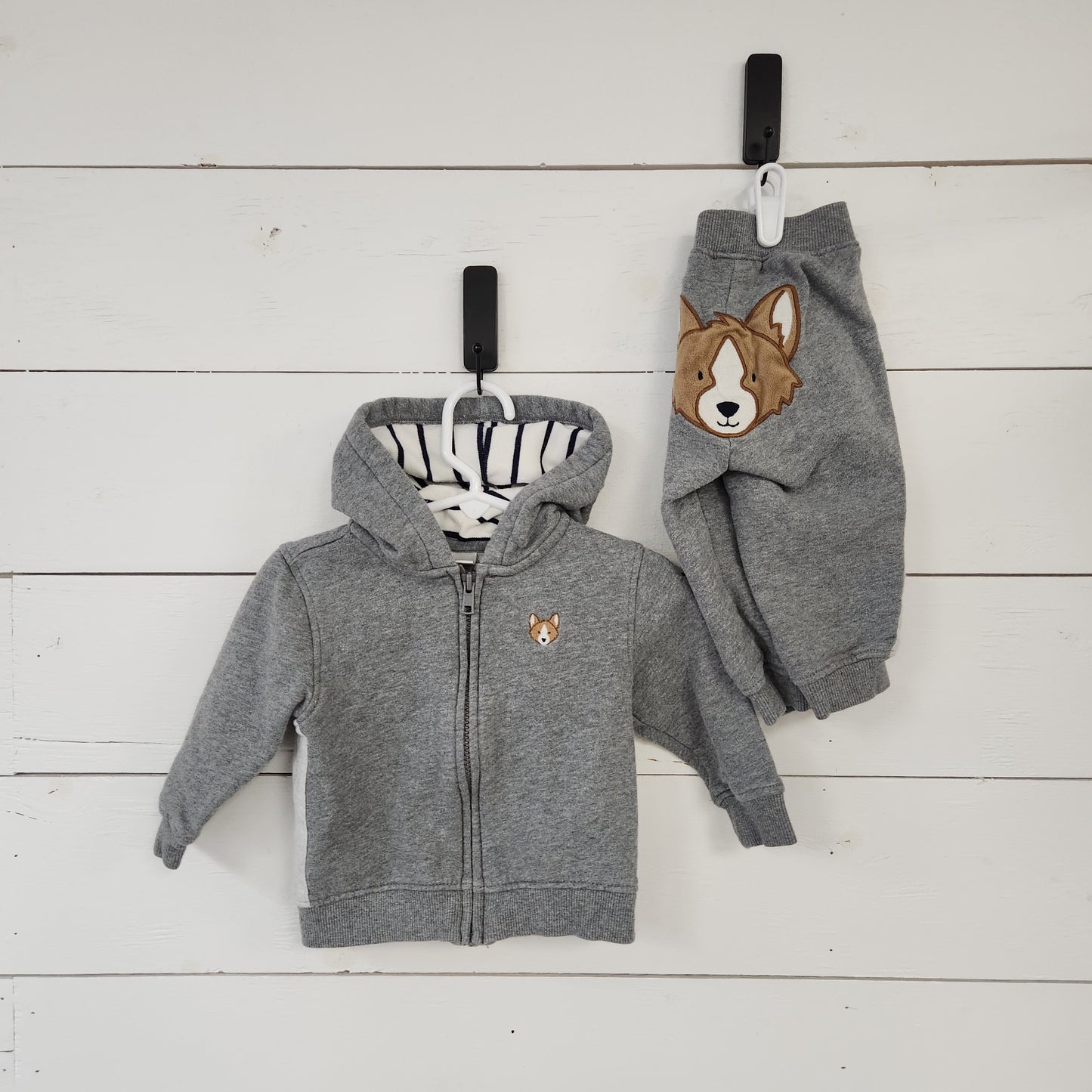Size 12-18m | Gymboree Grey Dog Sweat Set