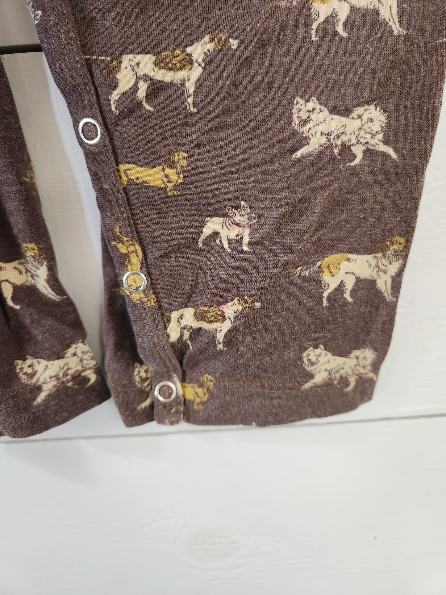 Size 12-18m | Kate Quinn Puppy Overalls *stain