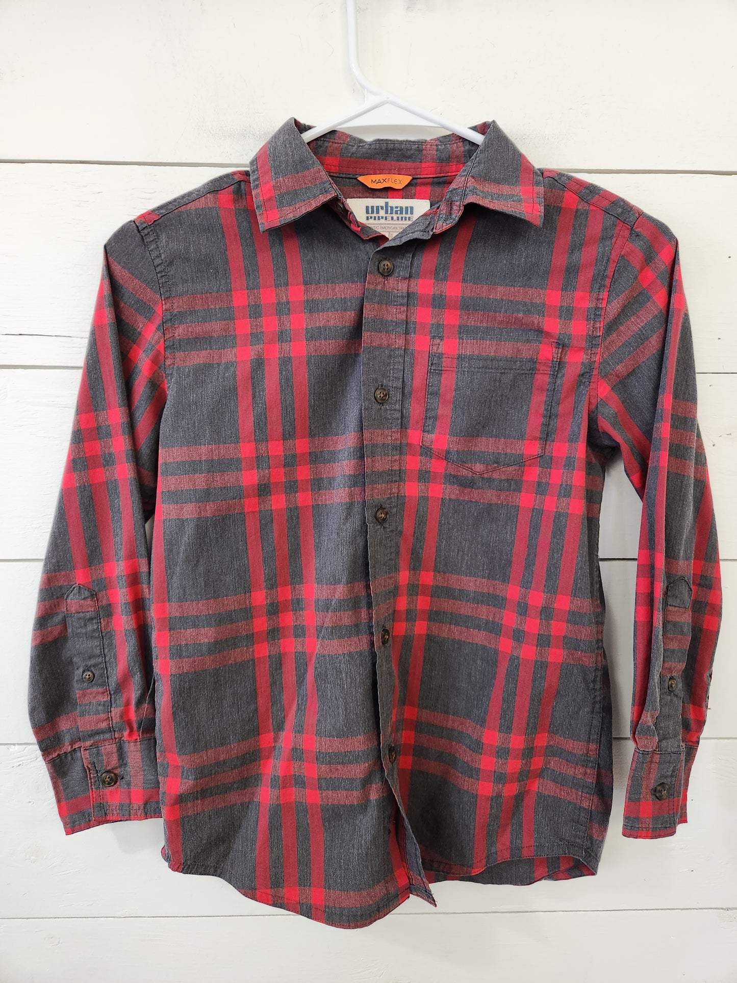 Size 8 (S) | Urban Pipeline Button Up Red