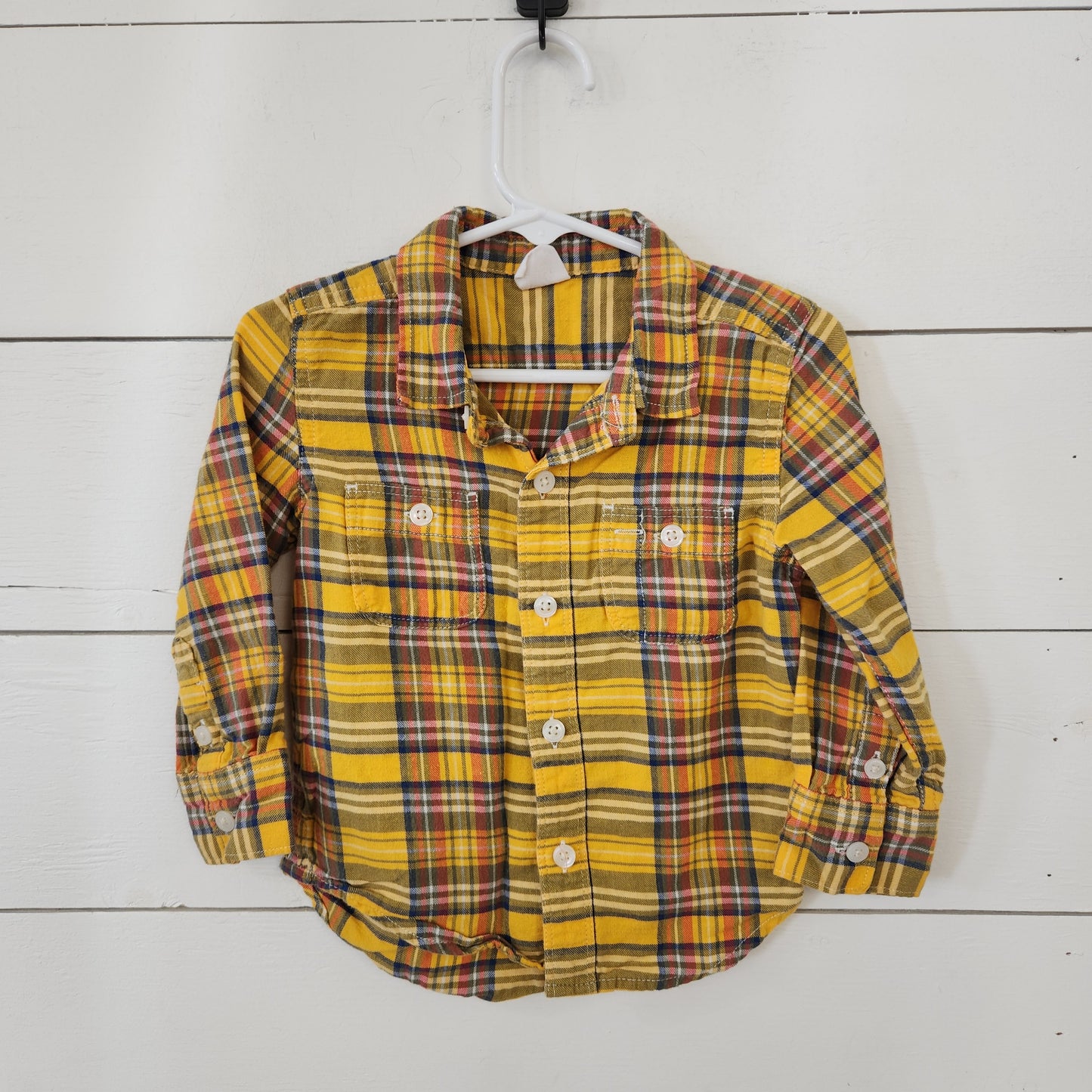 Size 18-24m | Gap Yellow Plaid Buttondown Shirt