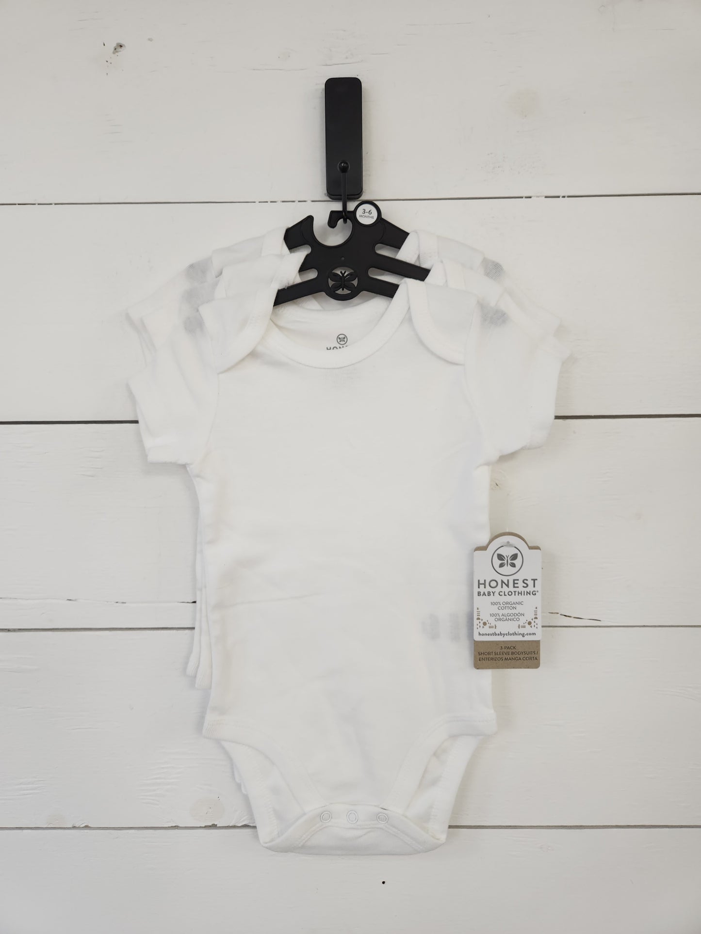 Size 3-6m | Honest Co 3pc White Bodysuit Set NWT