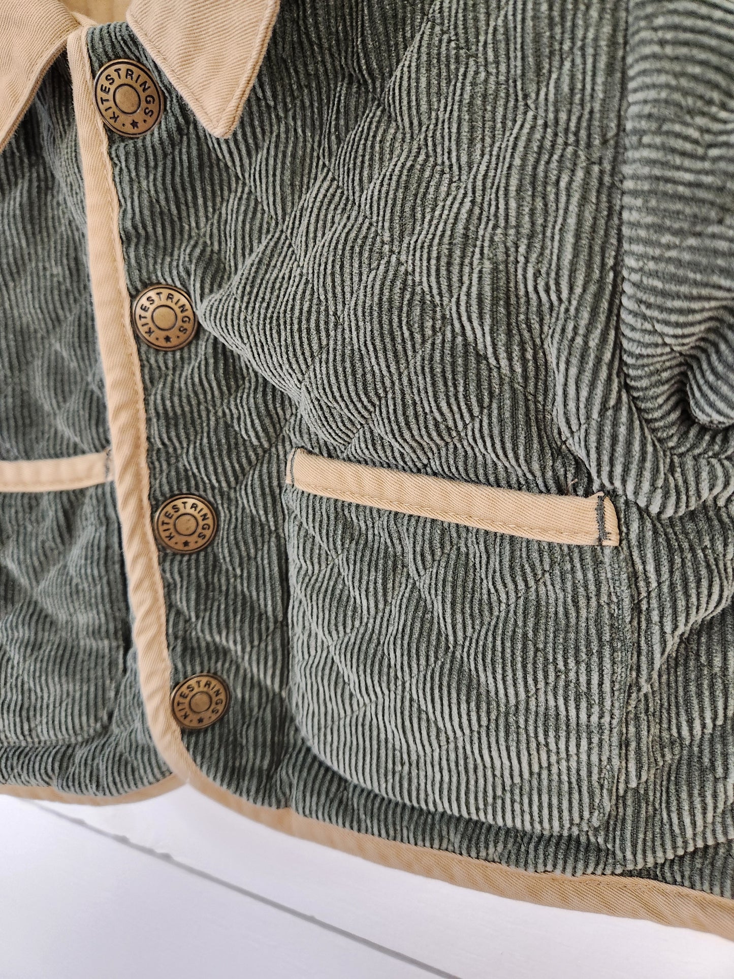Size 3-6m | Kitestrings Classic Green & Tan Corduroy Jacket