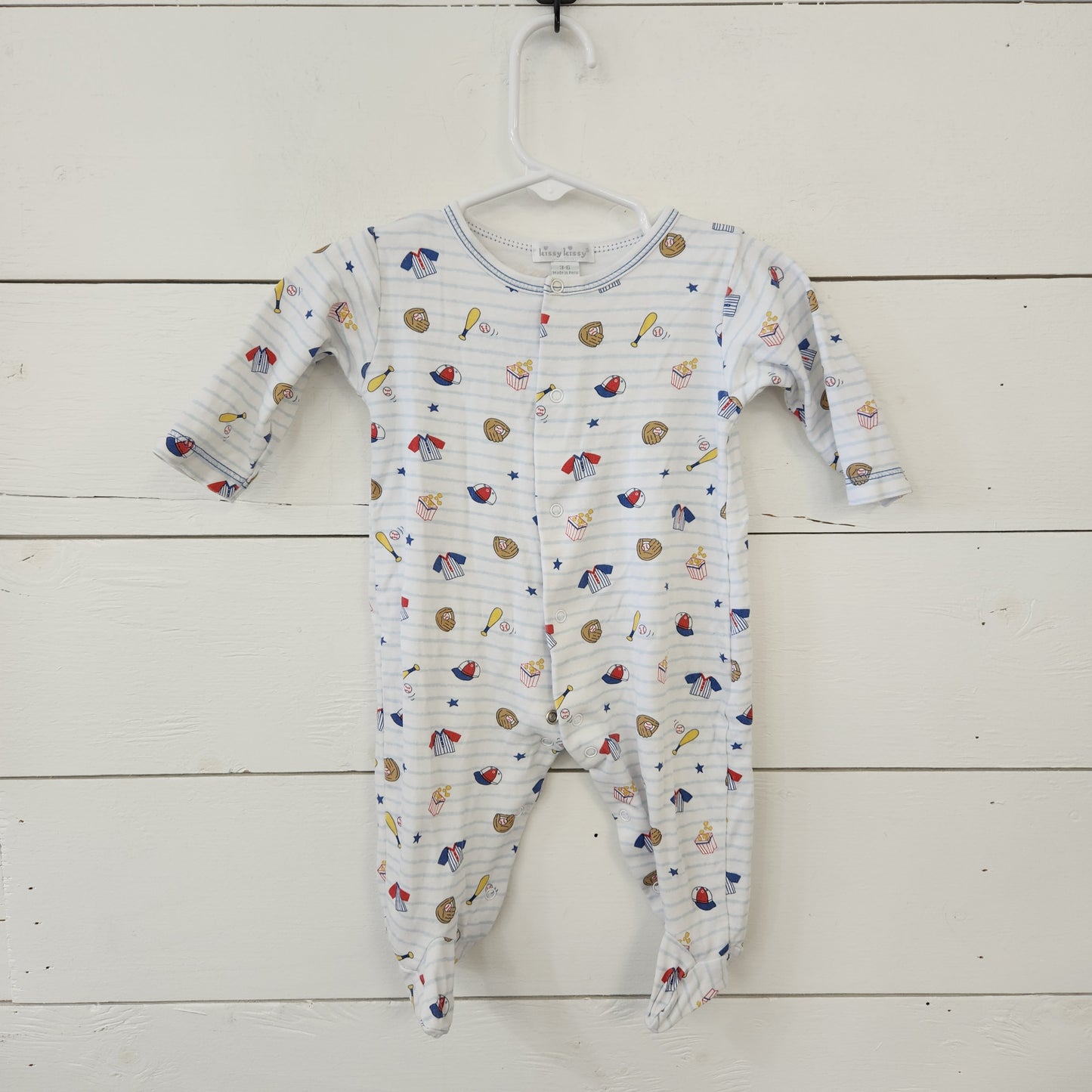 Size 3-6m | Kissy Kissy Baseball Footie