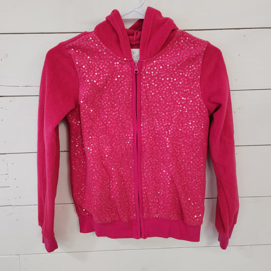 Size 10-12 | Place Pink Sequin Zip Up Fleece