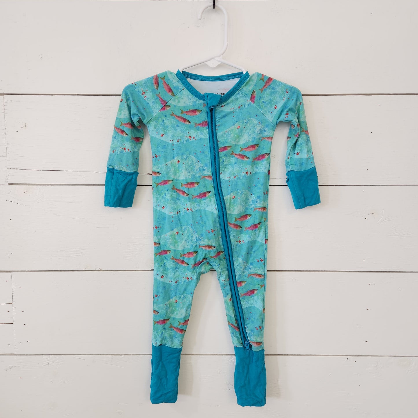 Size 0-3m | Little Alaskan Kenai River Red Zippered Romper