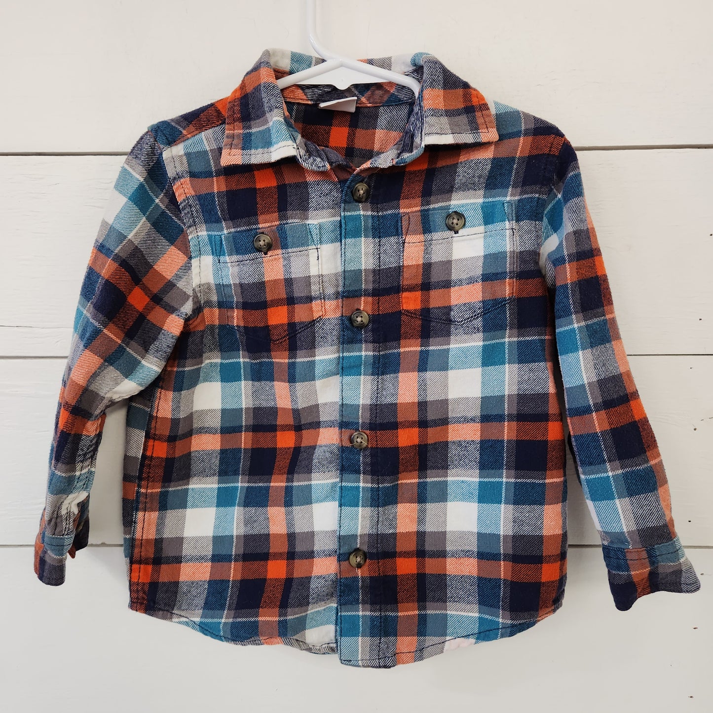Size 3t | Gymboree Orange & Blue Flannel