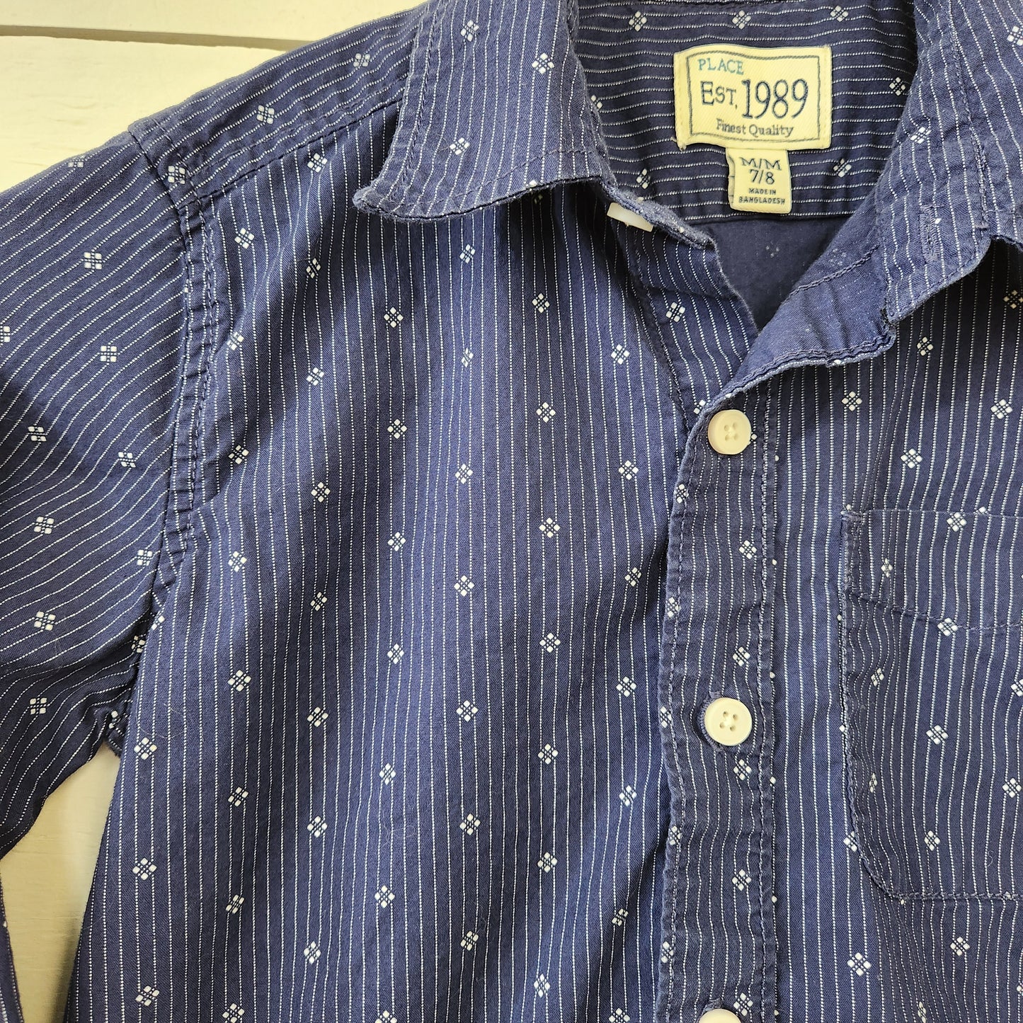 Size 7-8 | Place Blue Button Up