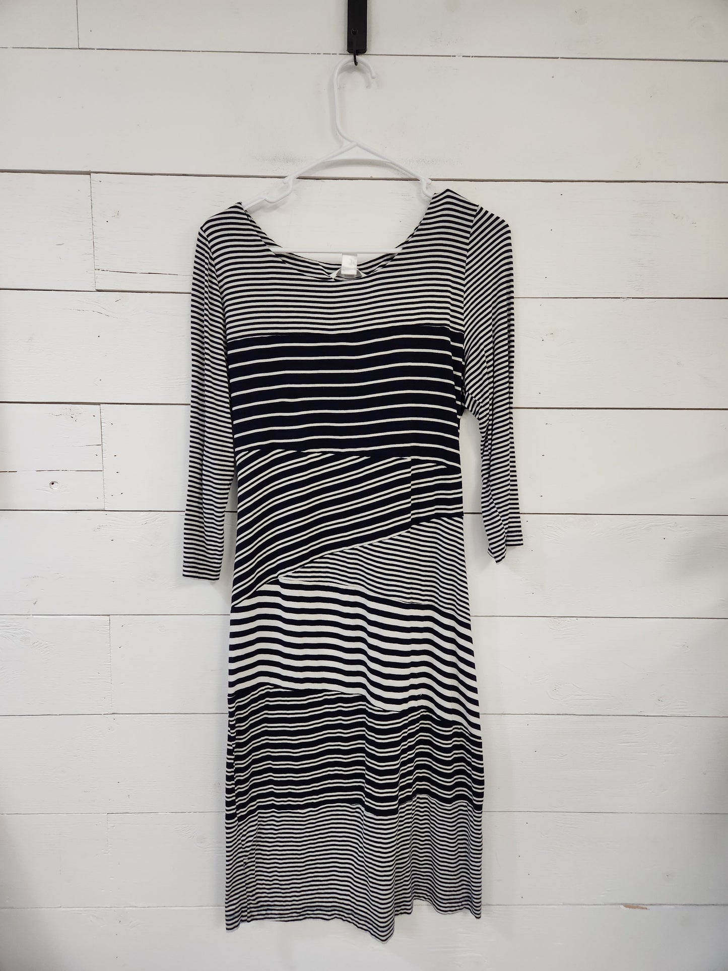 Size L | Motherhood Maternity Navy Striped Dress