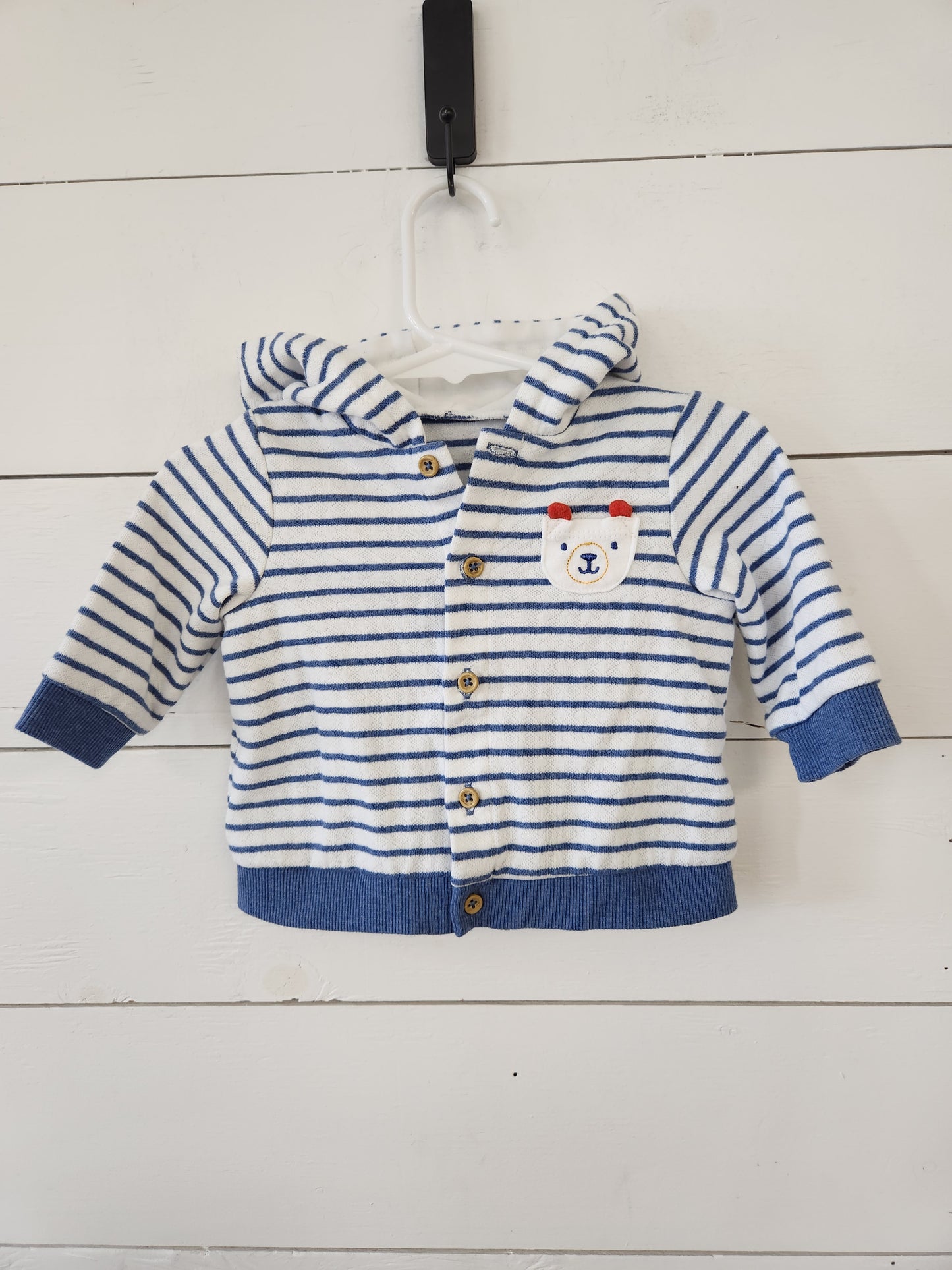 Size 3-6m | Bear Striped Hoodie