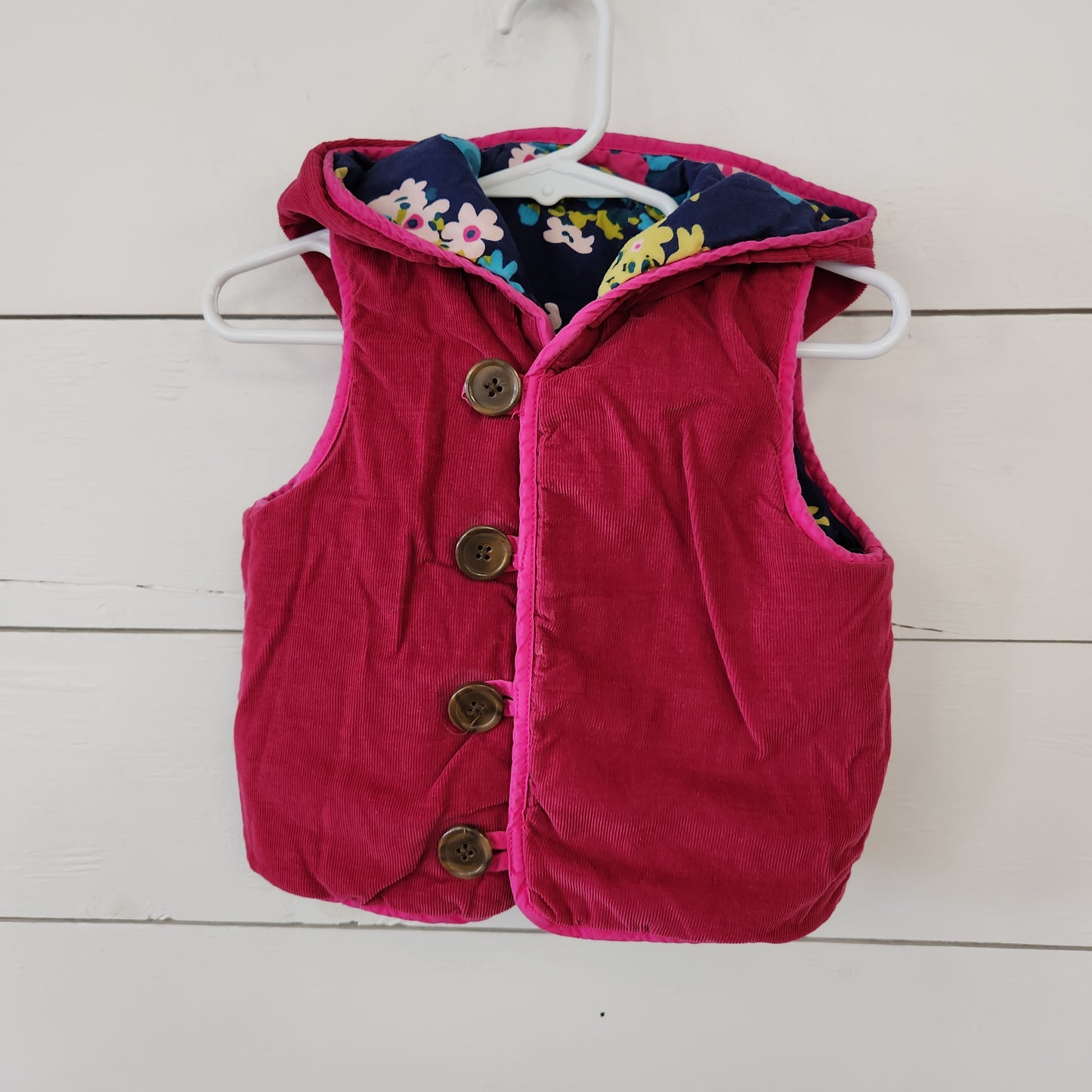 Size 6m | Floral & Corduroy Reversible Vest