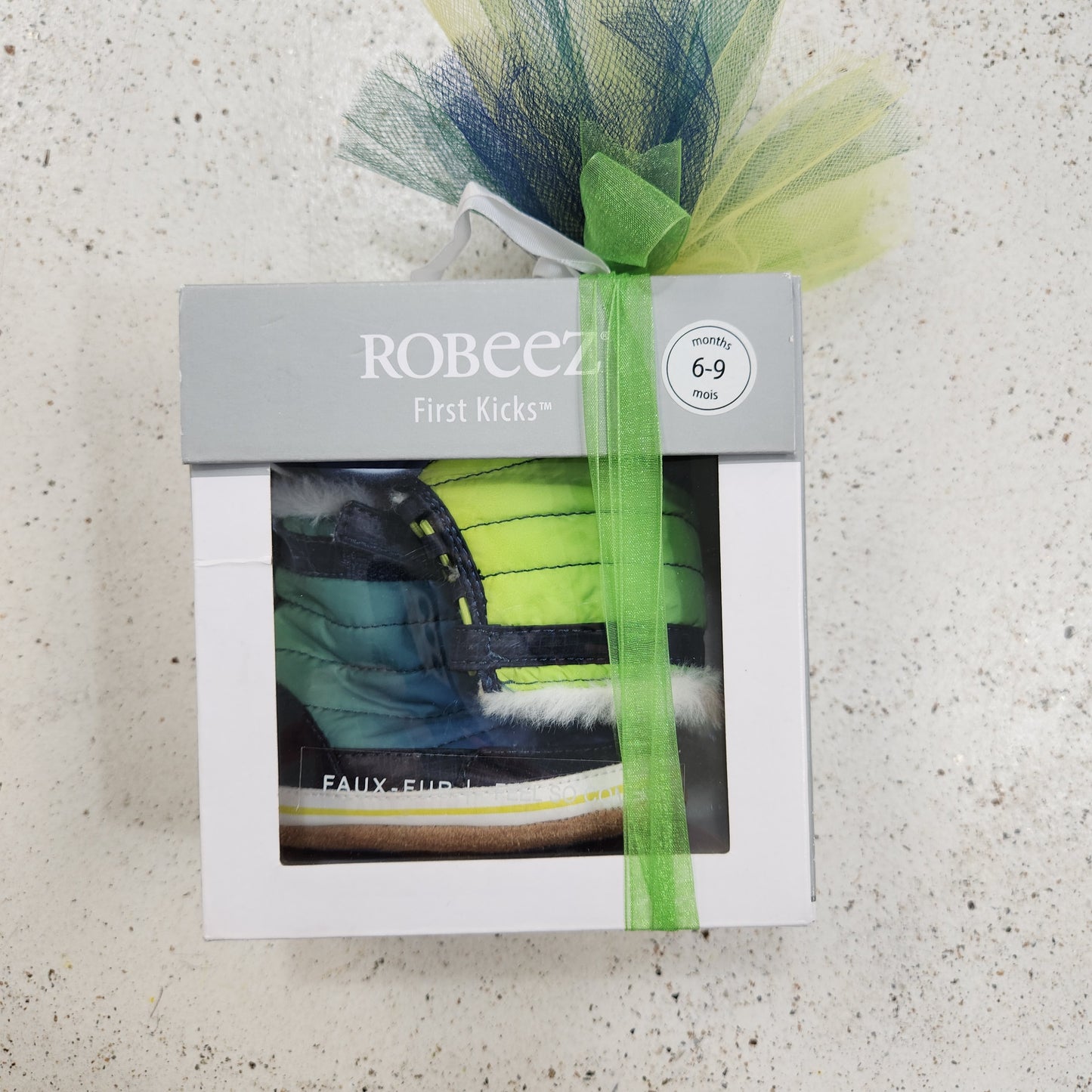 Size 6-9m | Robeez First Kicks Lime Green Boots NIB