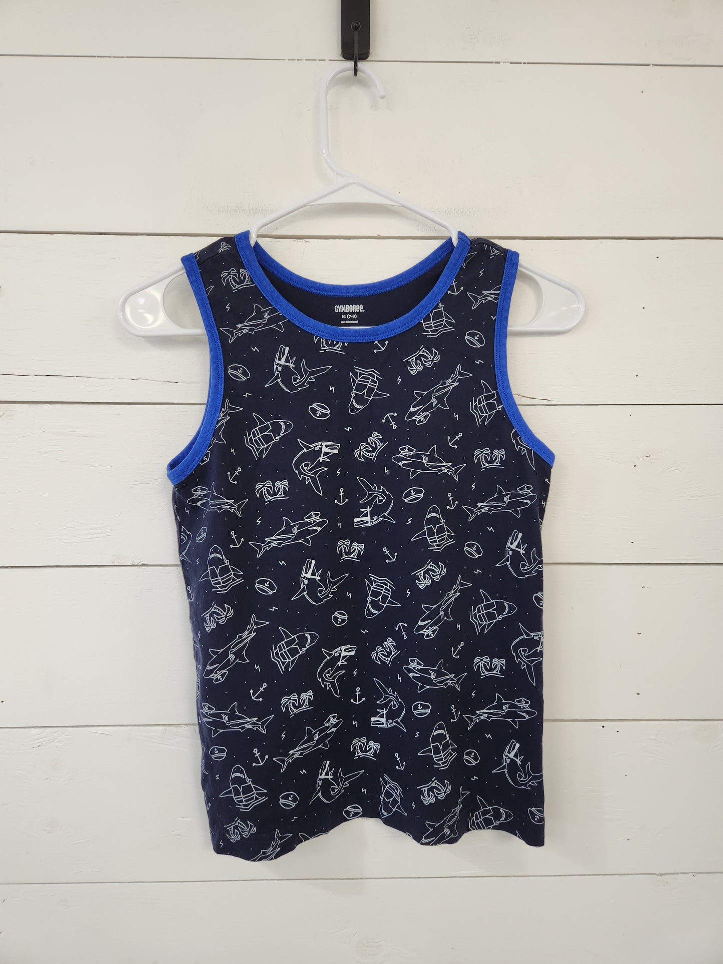 Size 7-8 | Gymboree Navy Shark Tank