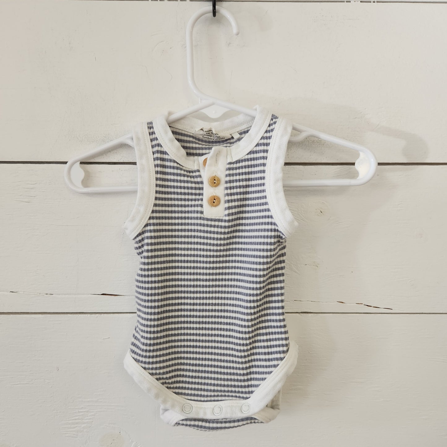 Size 0-3m | City Mouse Grey and White Tank Bodysuit